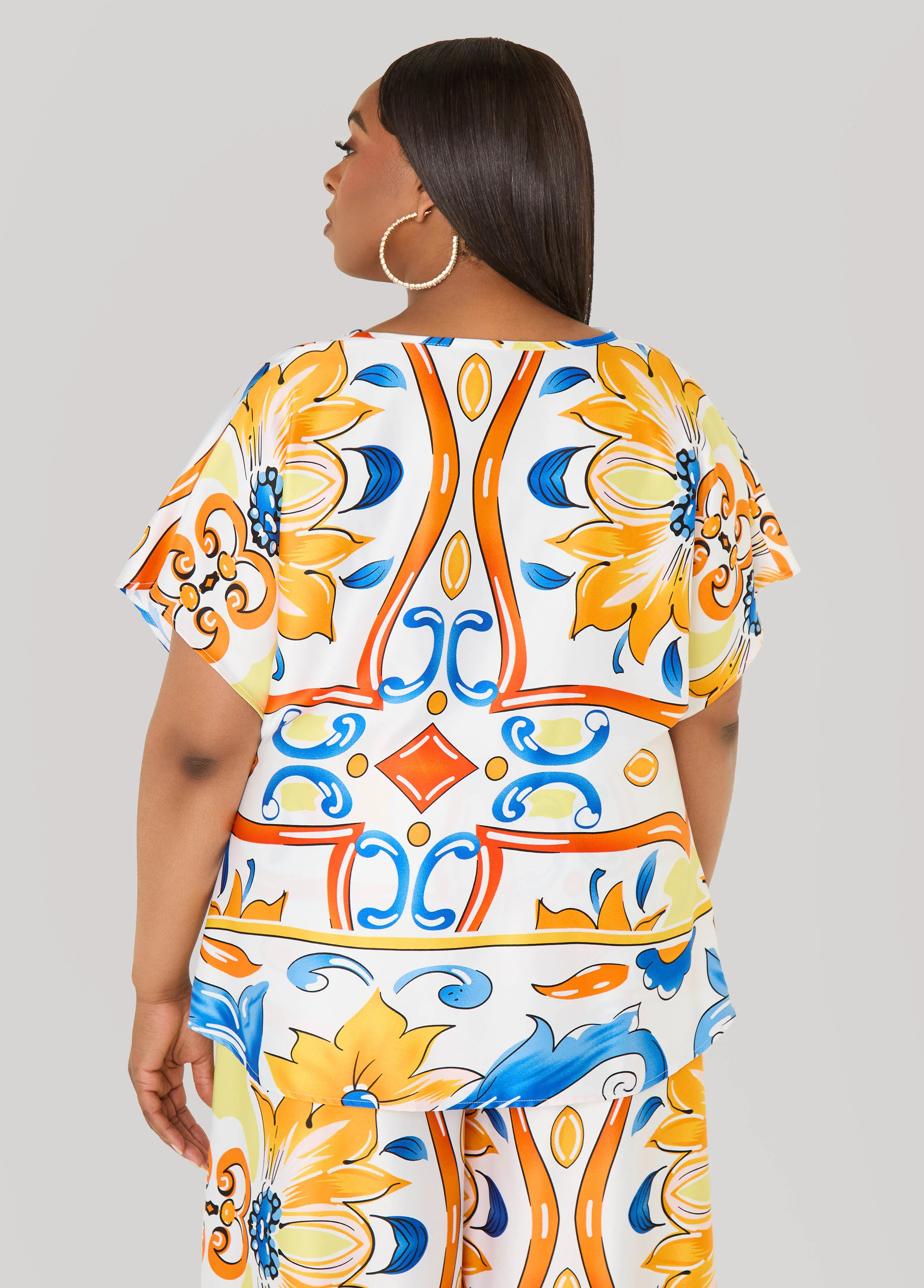 Floral Cowl Neck Blouse - Image 2