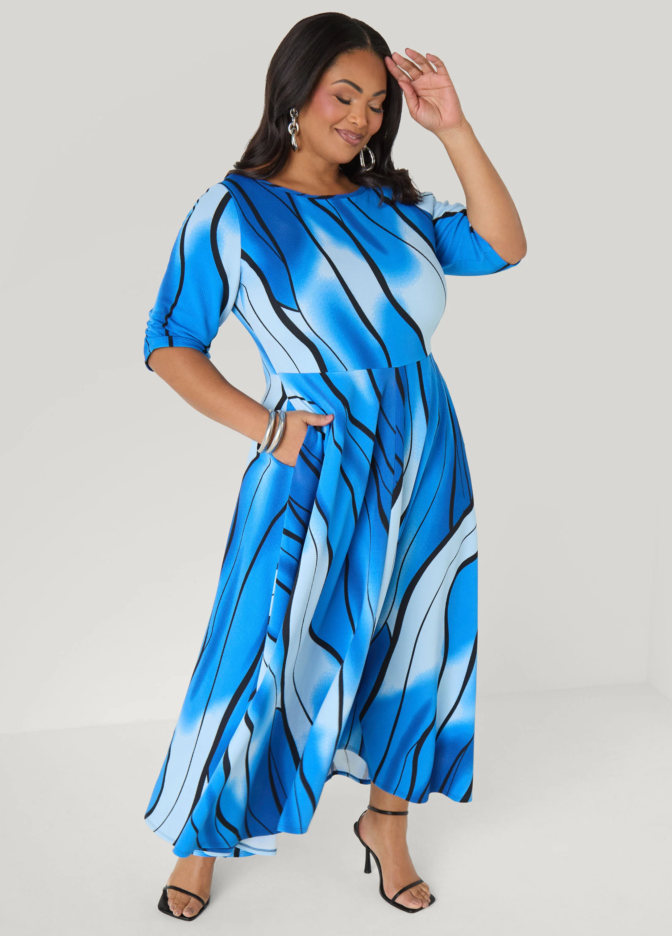 Brushstroke A Line Maxi Dress - Image 3