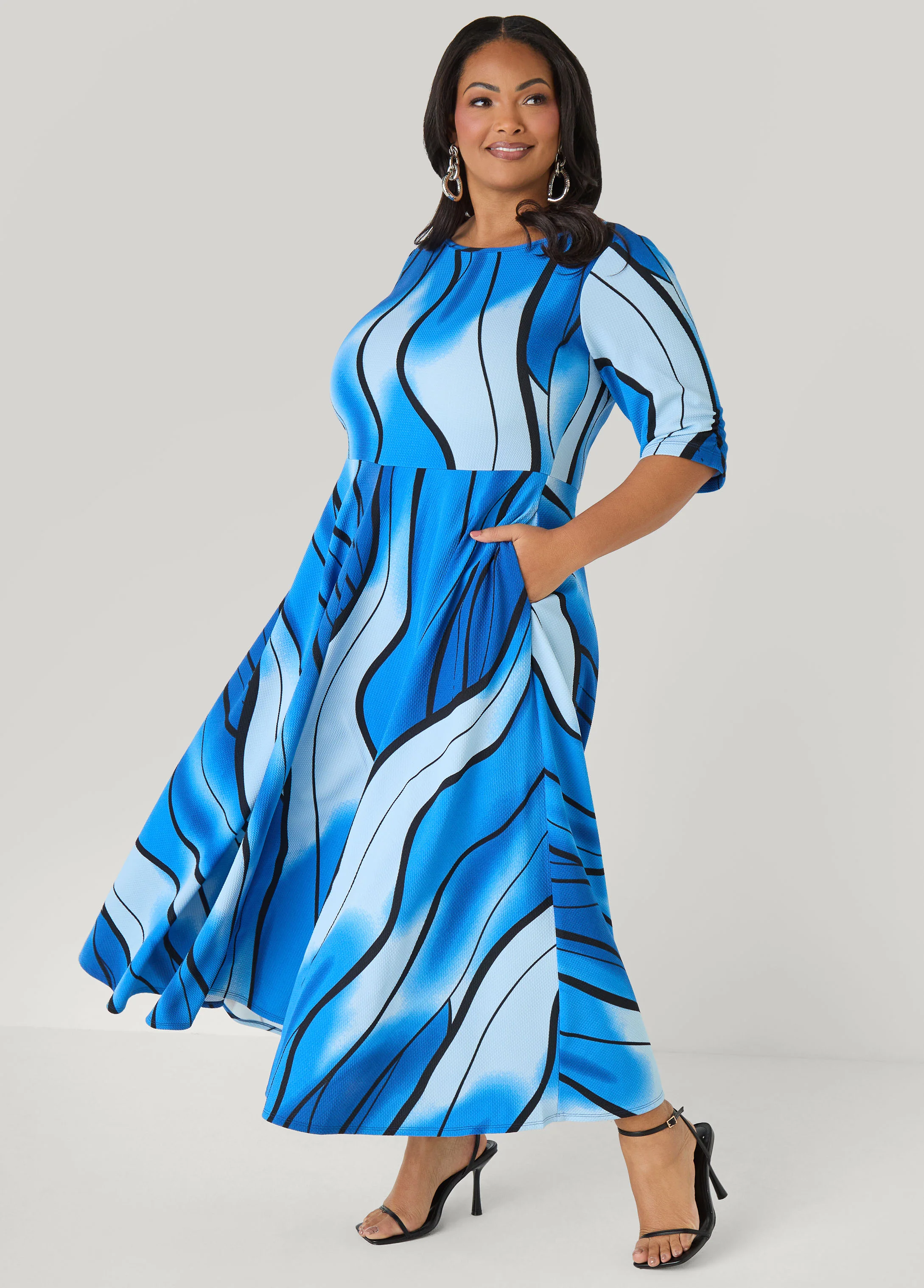 Brushstroke A Line Maxi Dress - Image 4