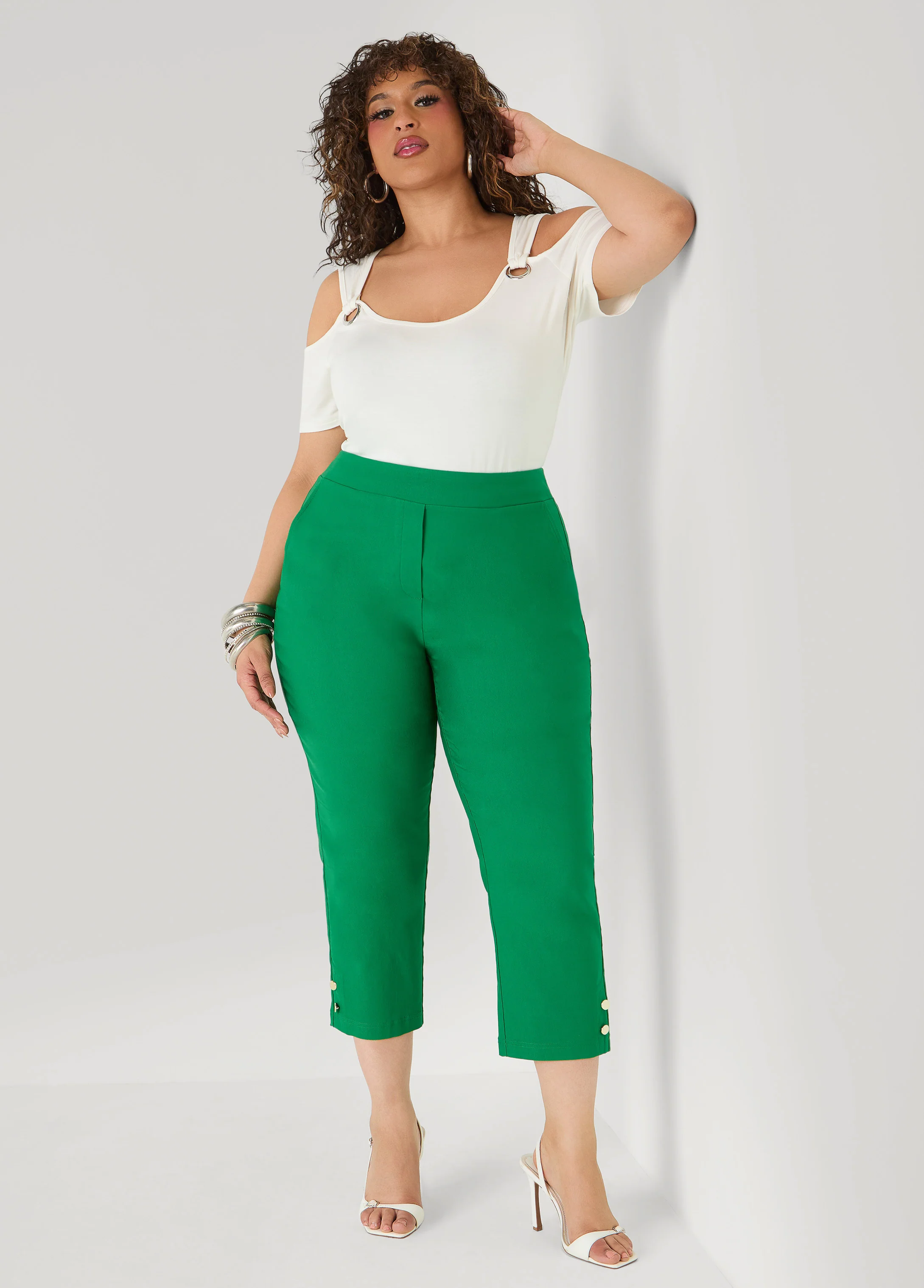 Millennium Button Accent Capris - Image 3