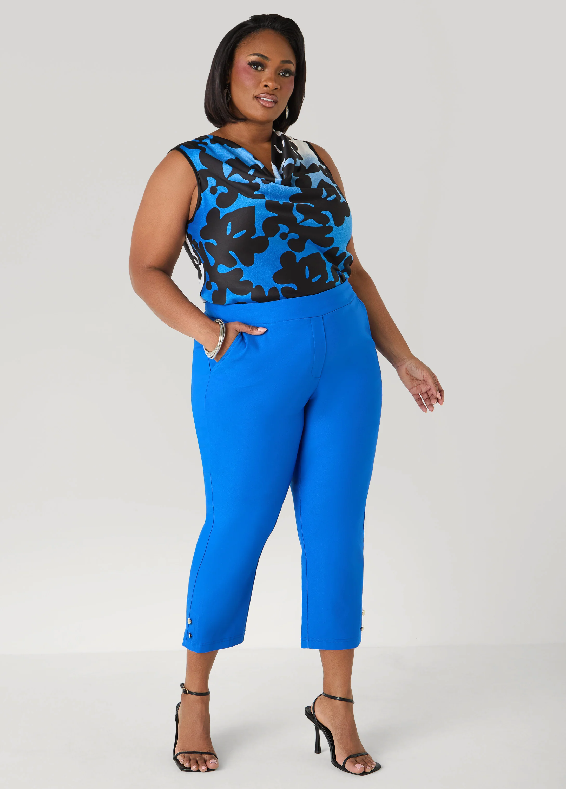 Millennium Button Accented Capris - Image 3