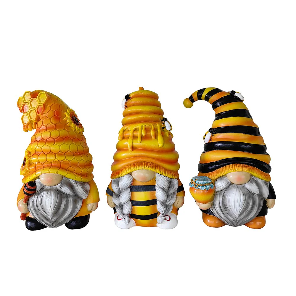 Set of Three Bee Gnome Figurines - Image 5