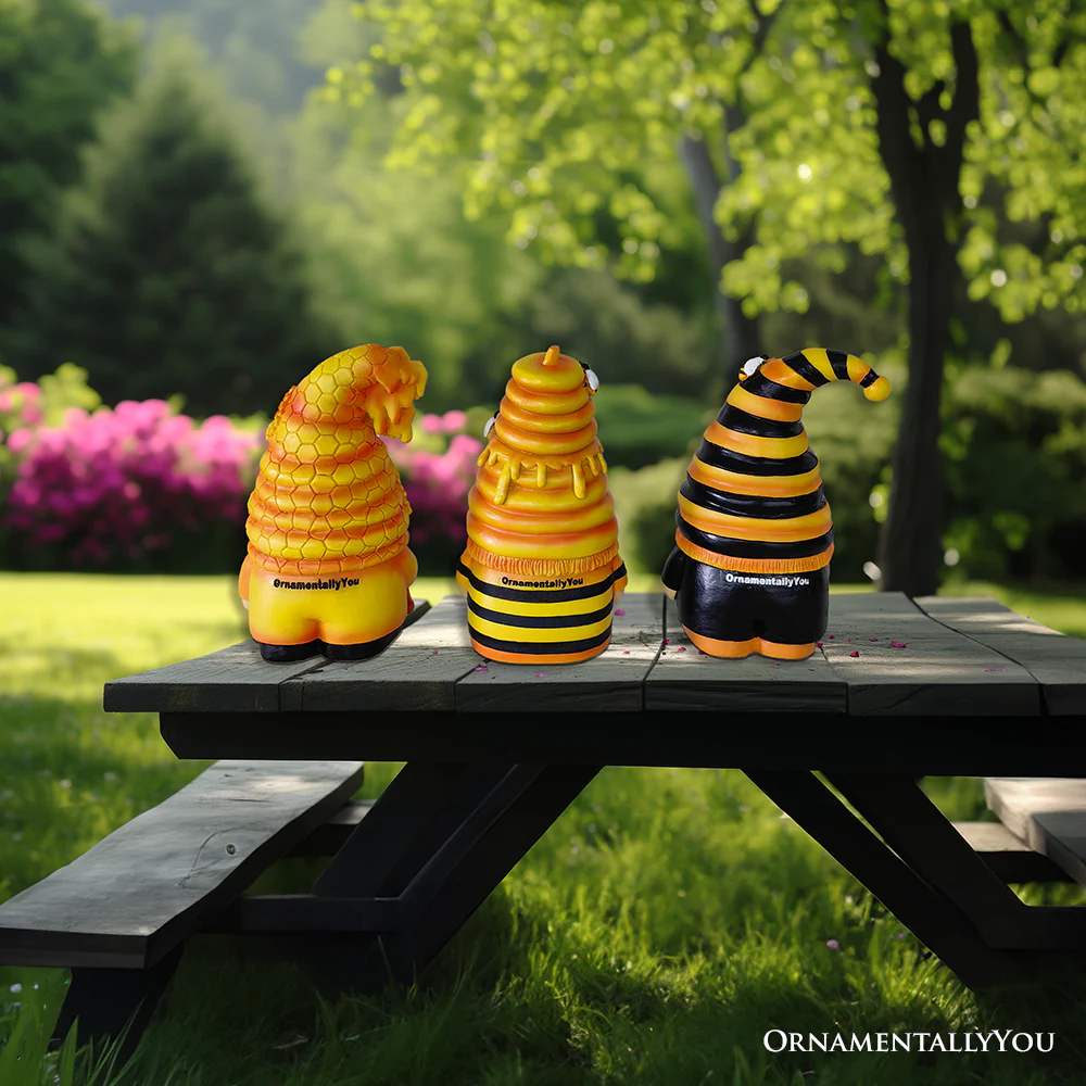 Set of Three Bee Gnome Figurines - Image 7