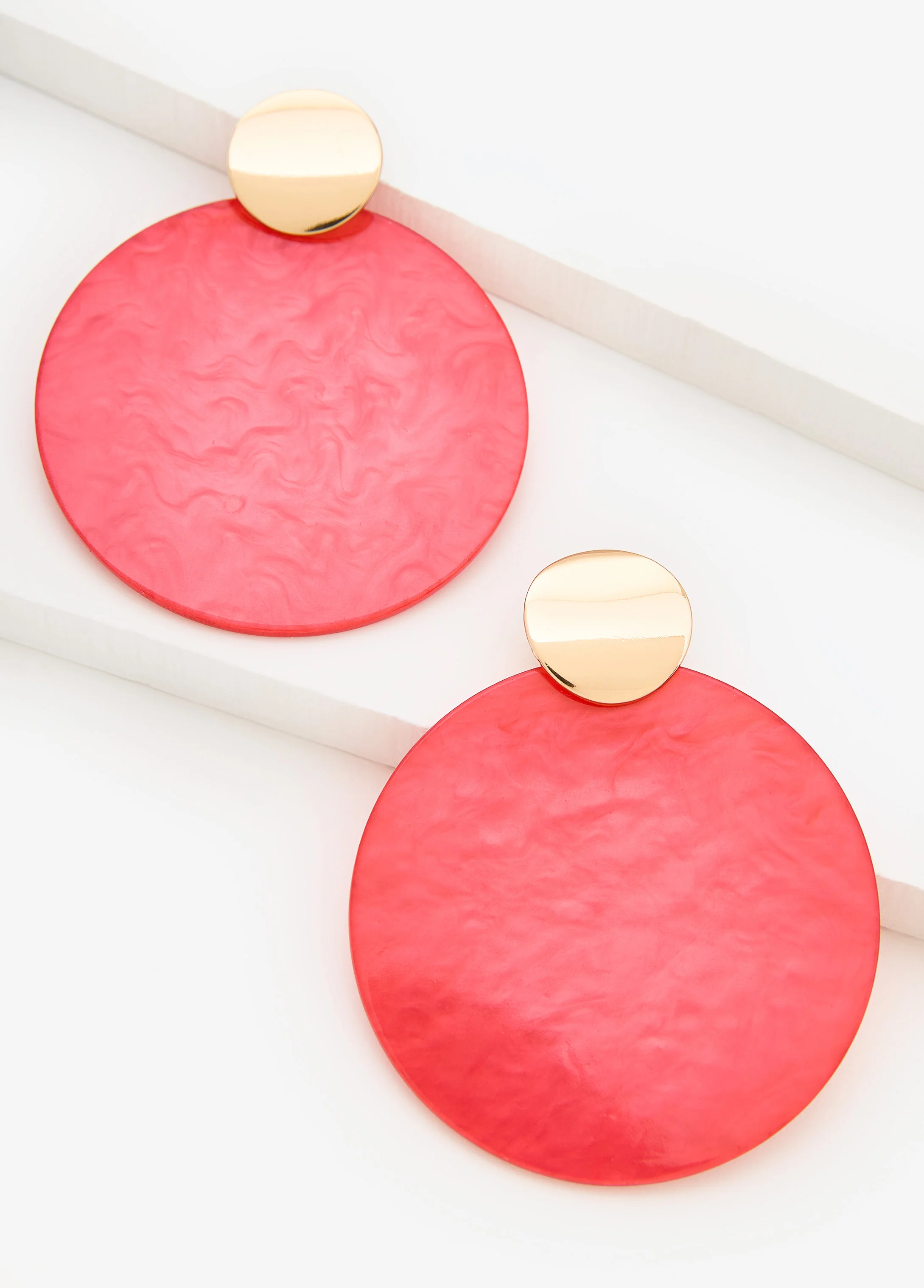 Marbled Disk Earrings - Image 2