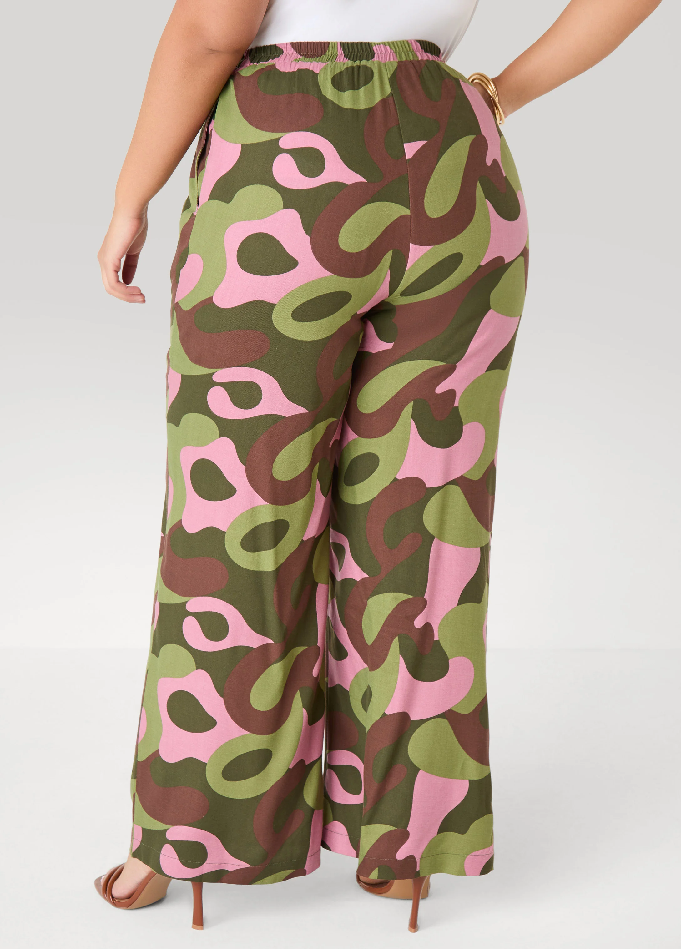 Camo Print Wide Leg Pants - Image 2