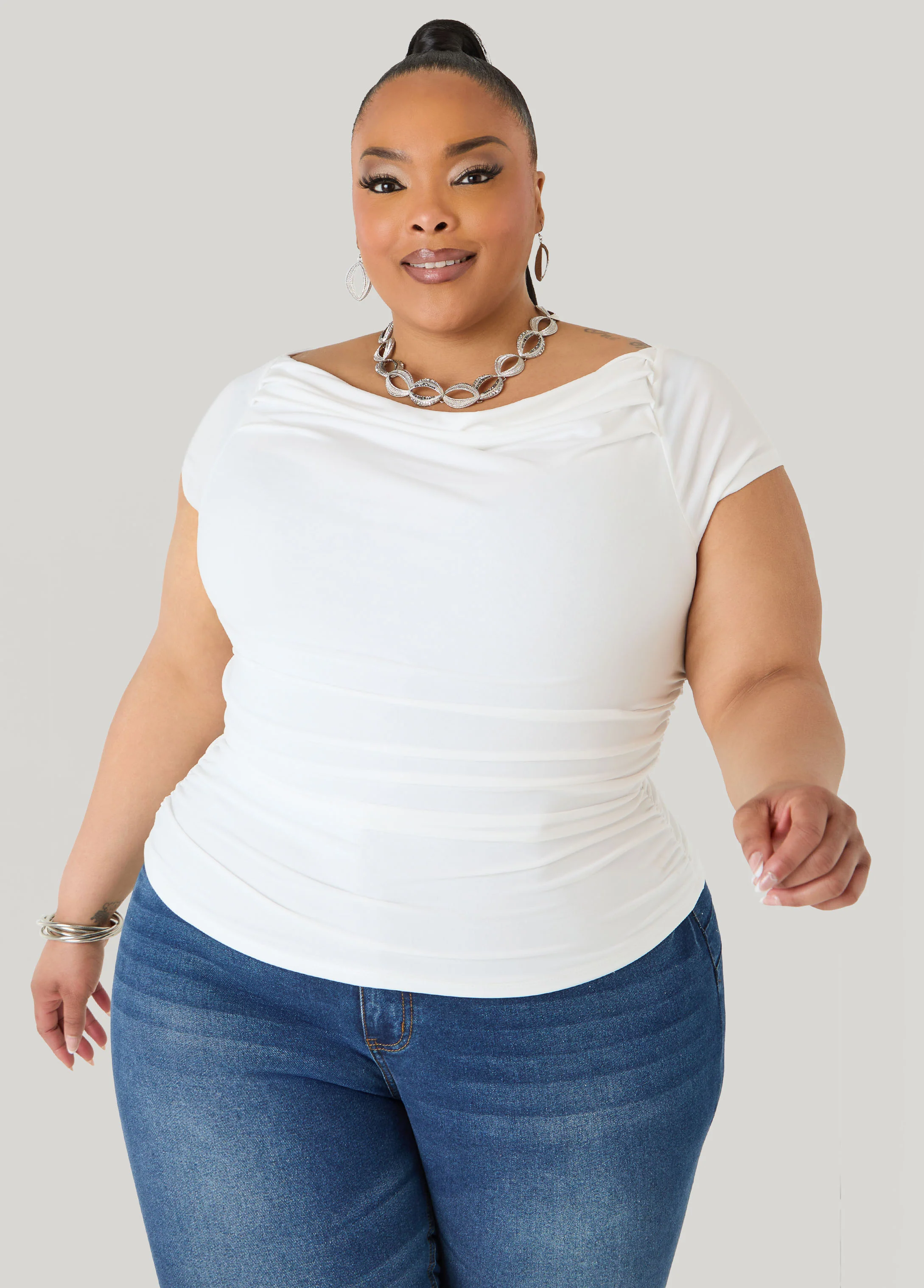 Ruched Cowl Neck Top - Image 13