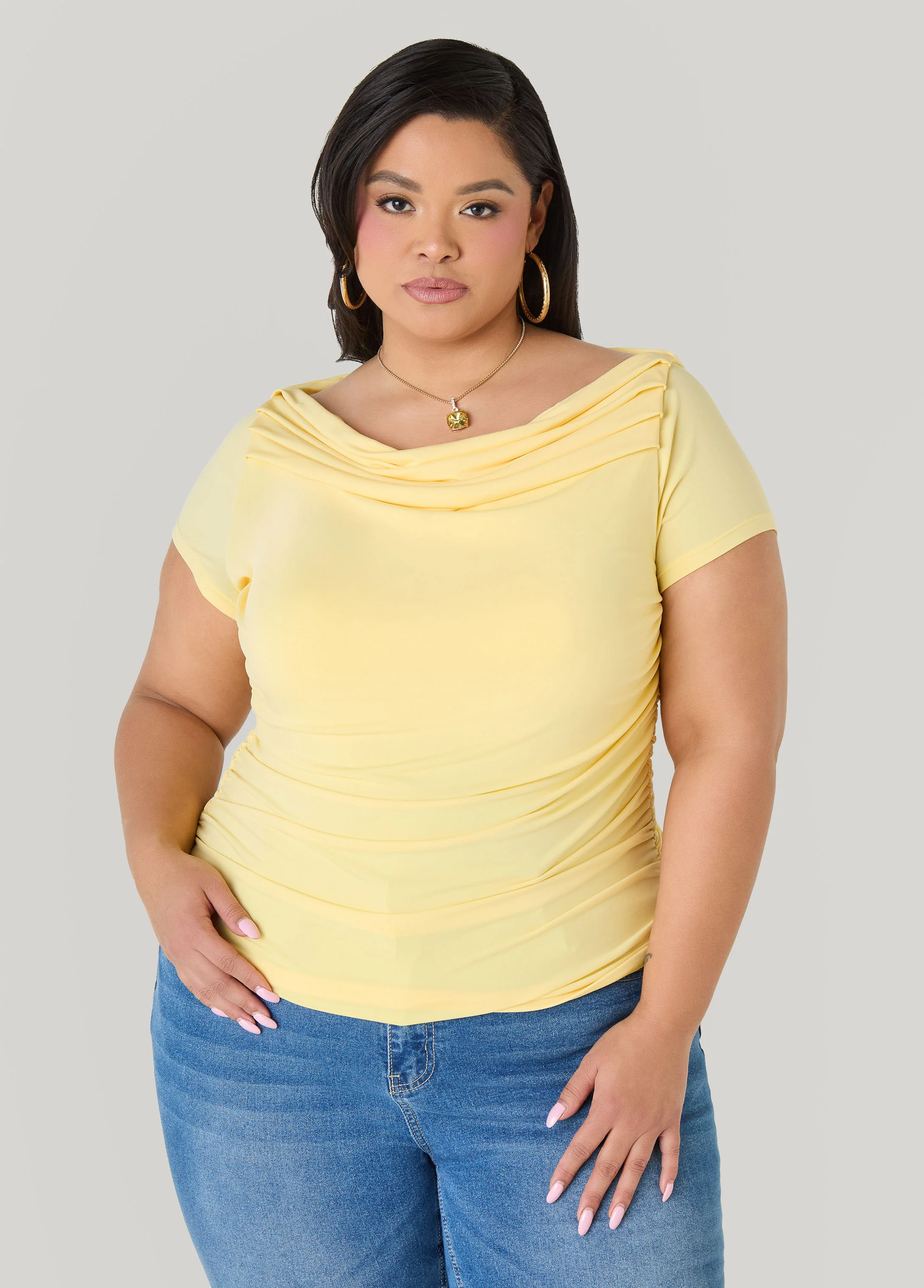 Ruched Cowl Neck Top - Image 17