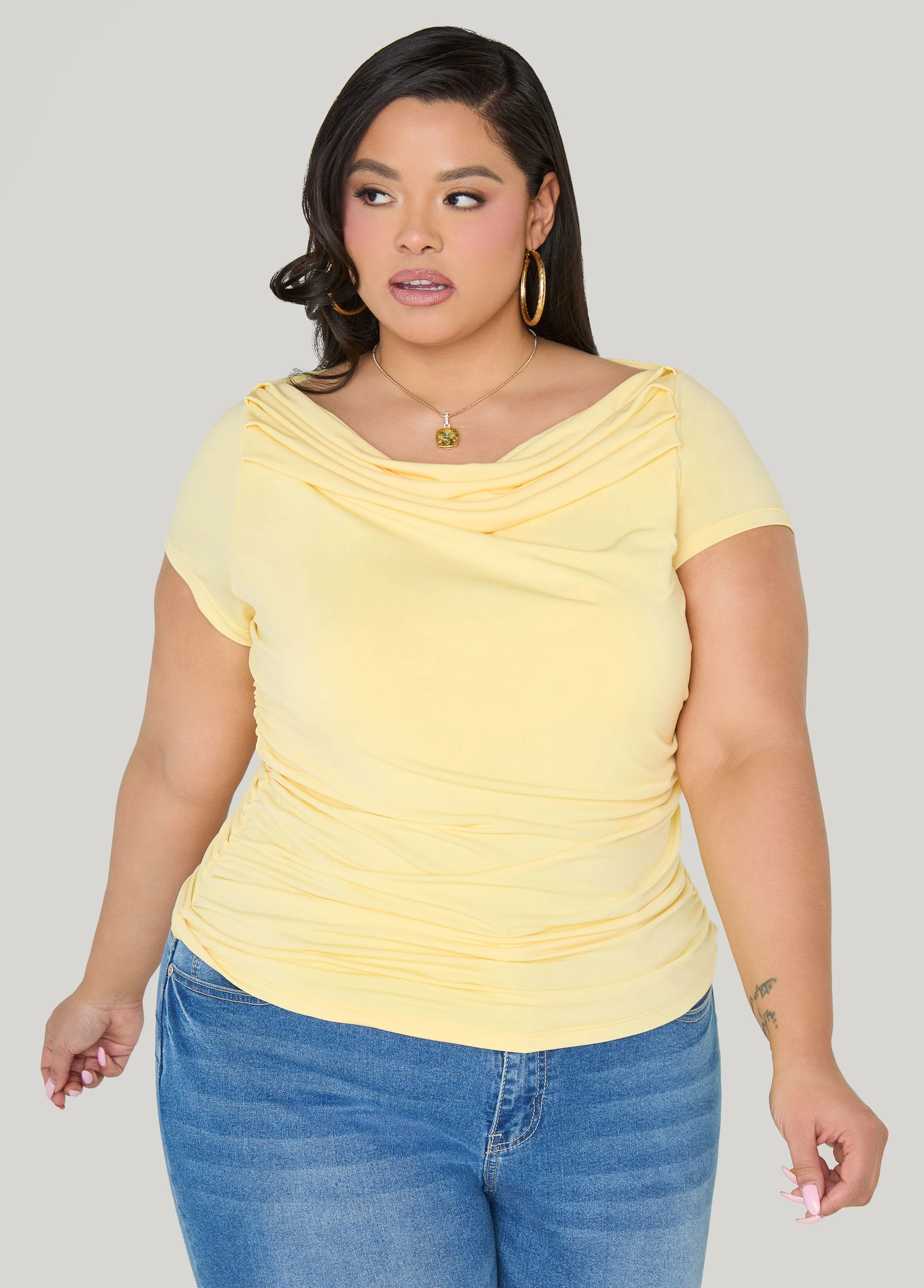 Ruched Cowl Neck Top - Image 20
