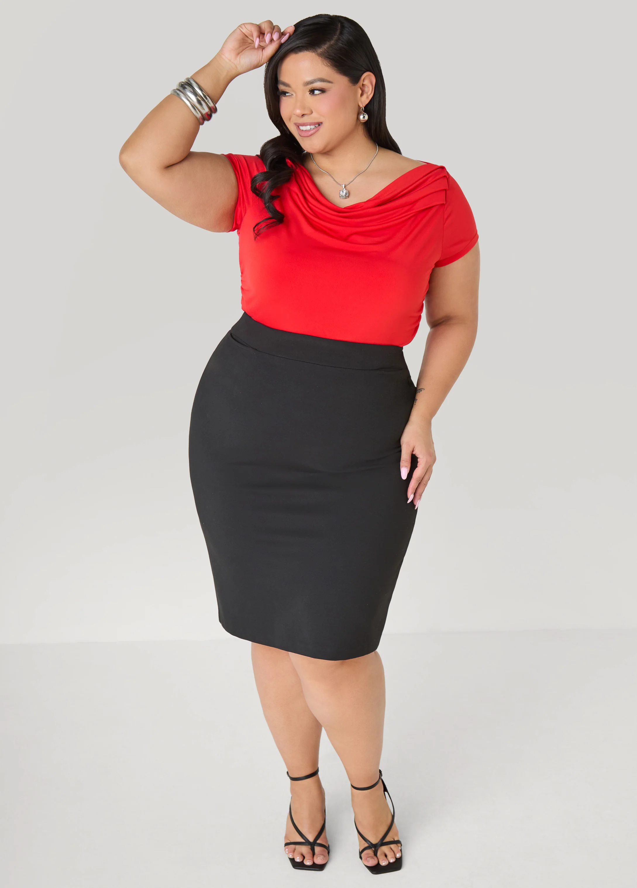 Ruched Cowl Neck Top - Image 3