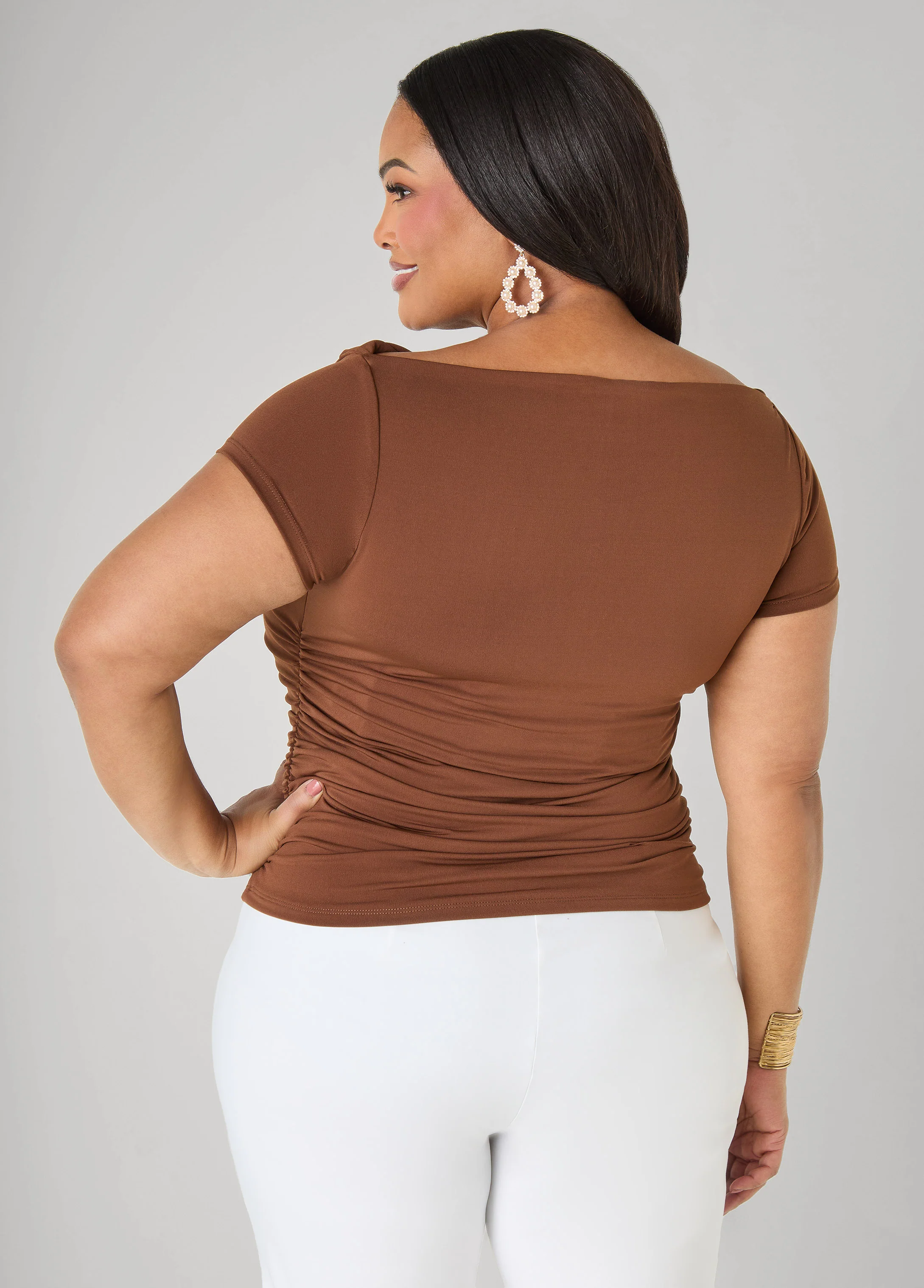 Ruched Cowl Neck Top - Image 6