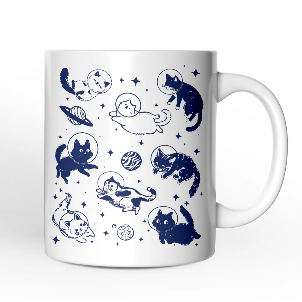 Cats In Space Ceramic Mug - Image 2