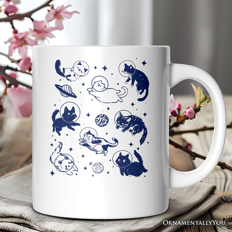 Cats In Space Ceramic Mug - Image 4