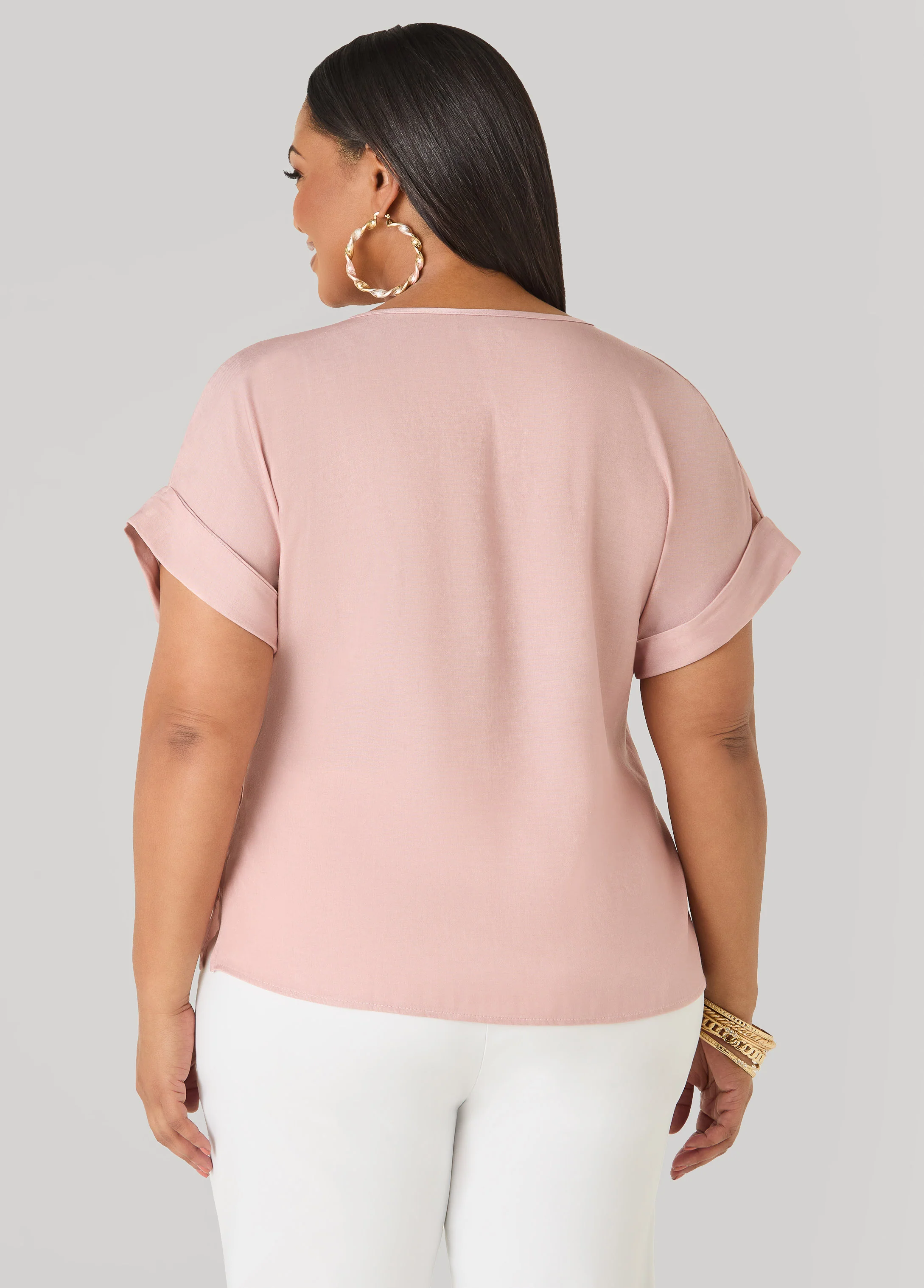 Cuffed Chambray Tee - Image 6