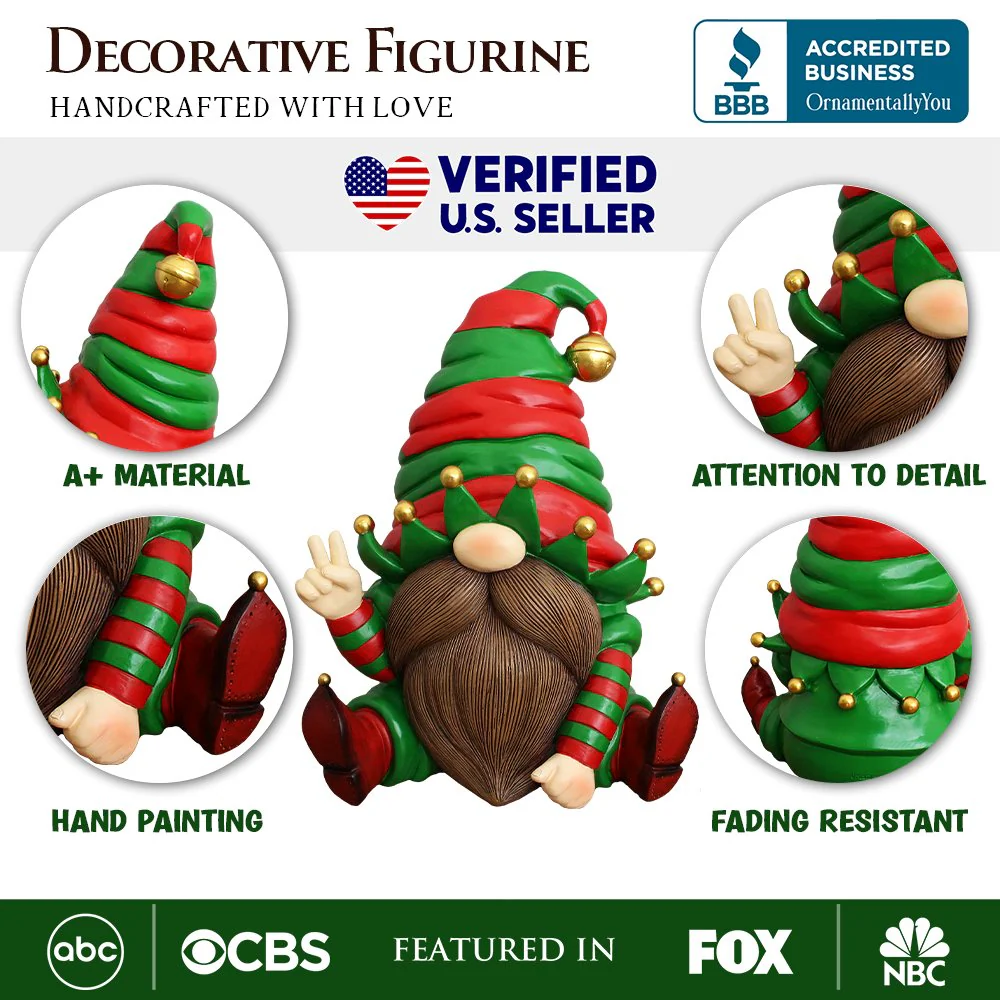 Cheerful Elf Gnome Figurine - Image 2