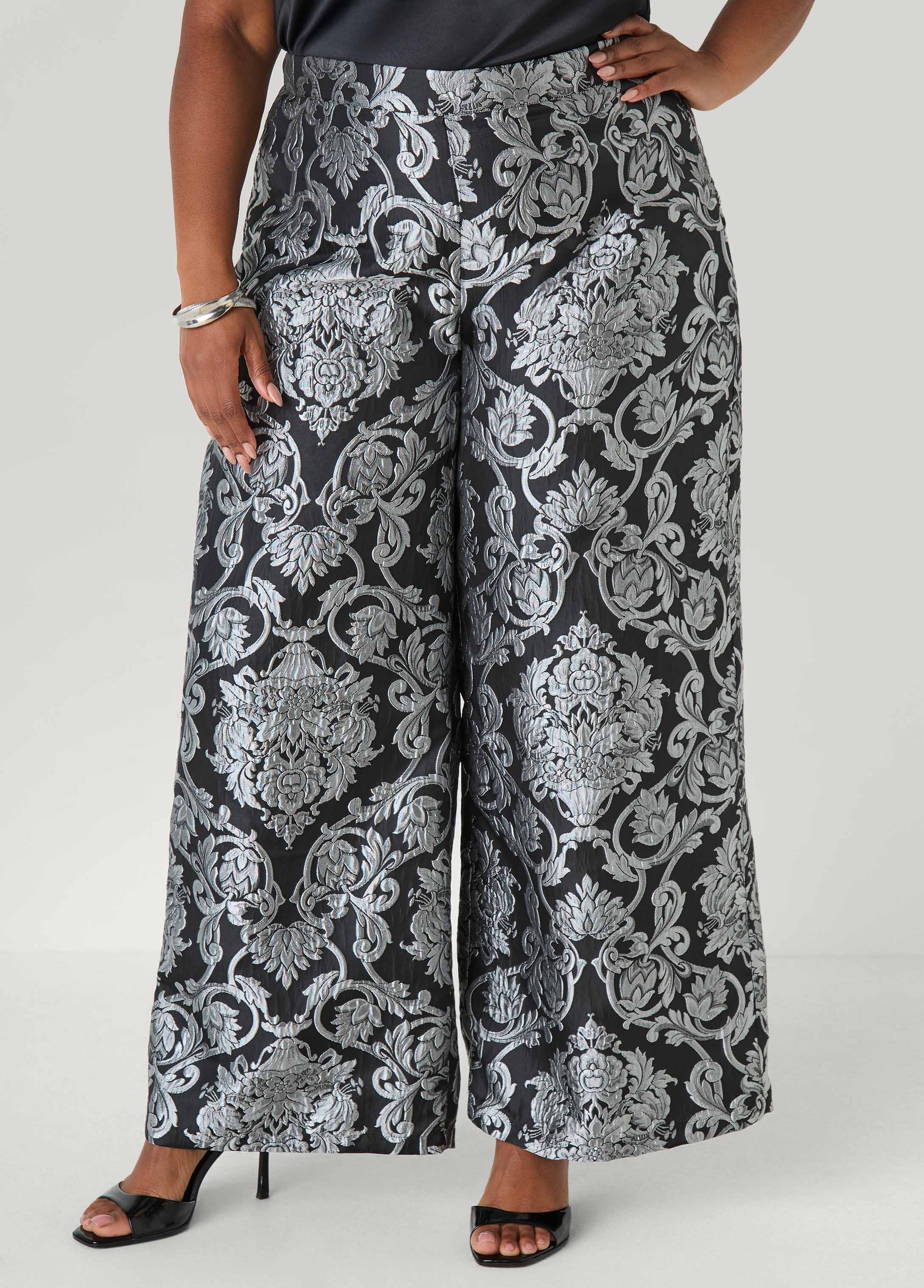 Jacquard Wide Leg Pants - Image 3