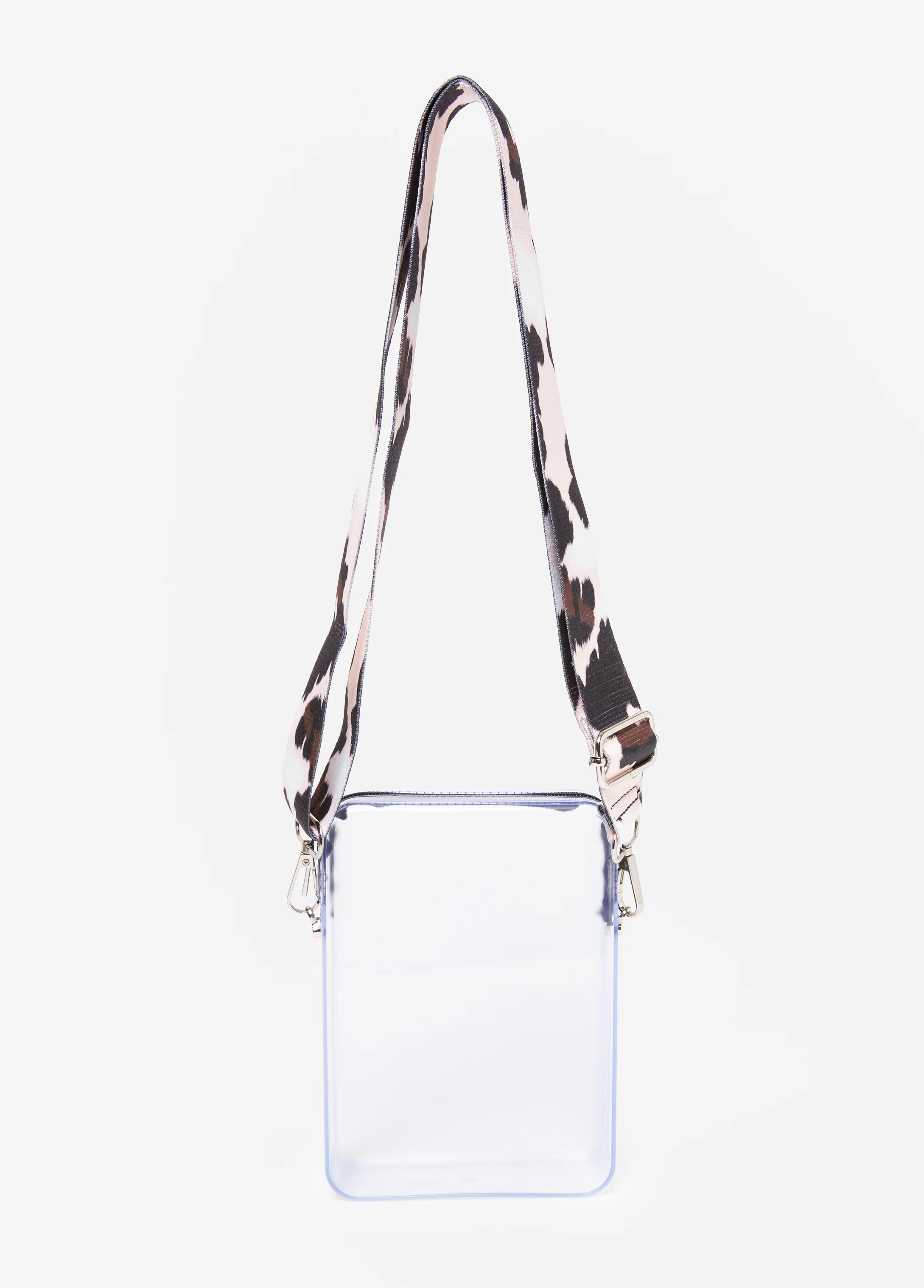 Cow Print Trimmed Clear Camera Bag - Image 3