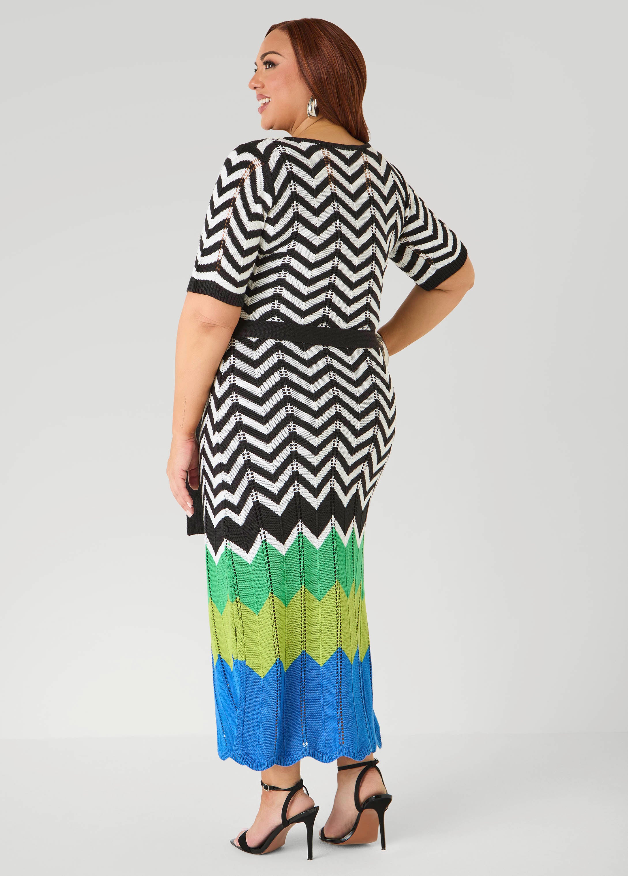 Zig Zag Pointelle Maxi Dress - Image 10