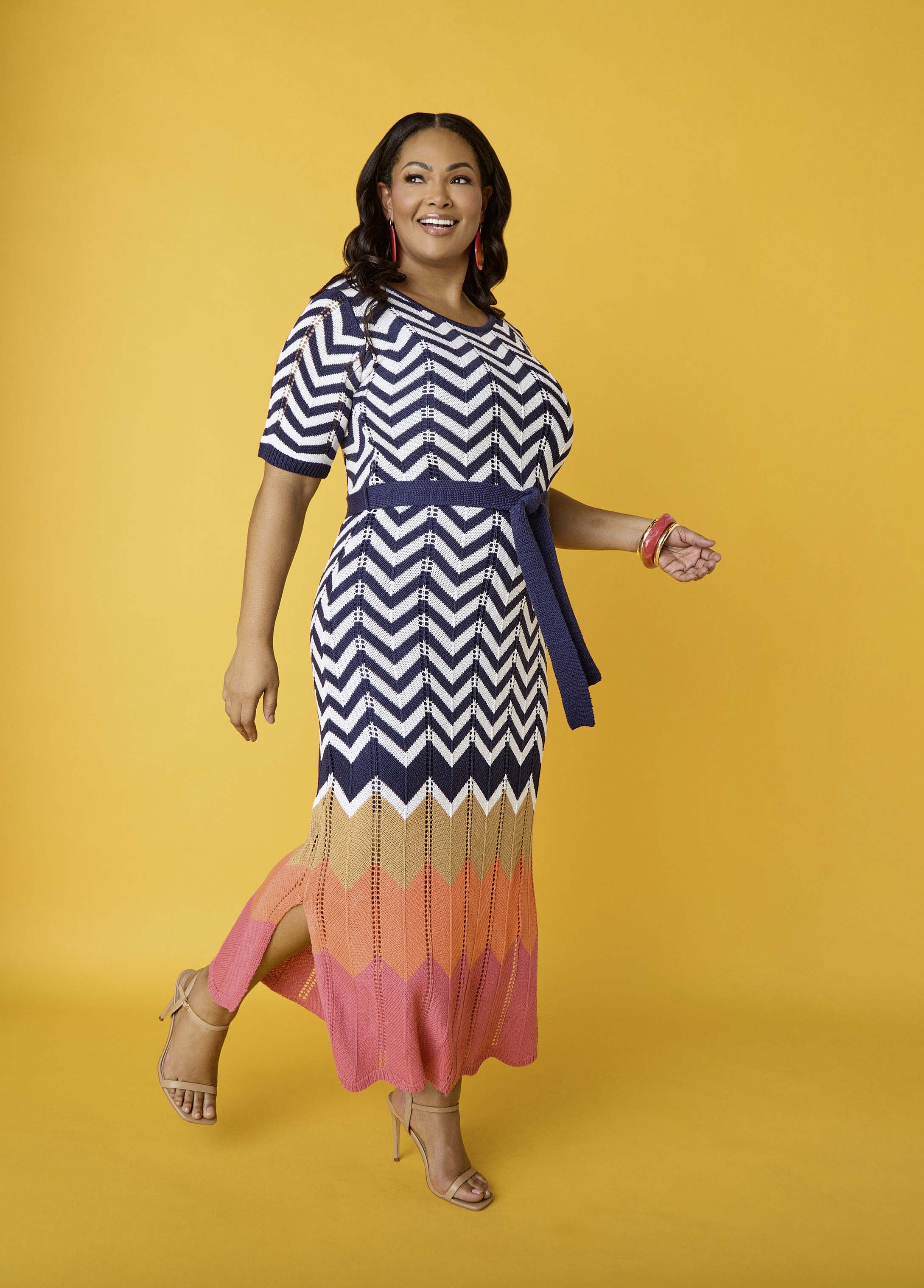 Zig Zag Pointelle Maxi Dress - Image 3