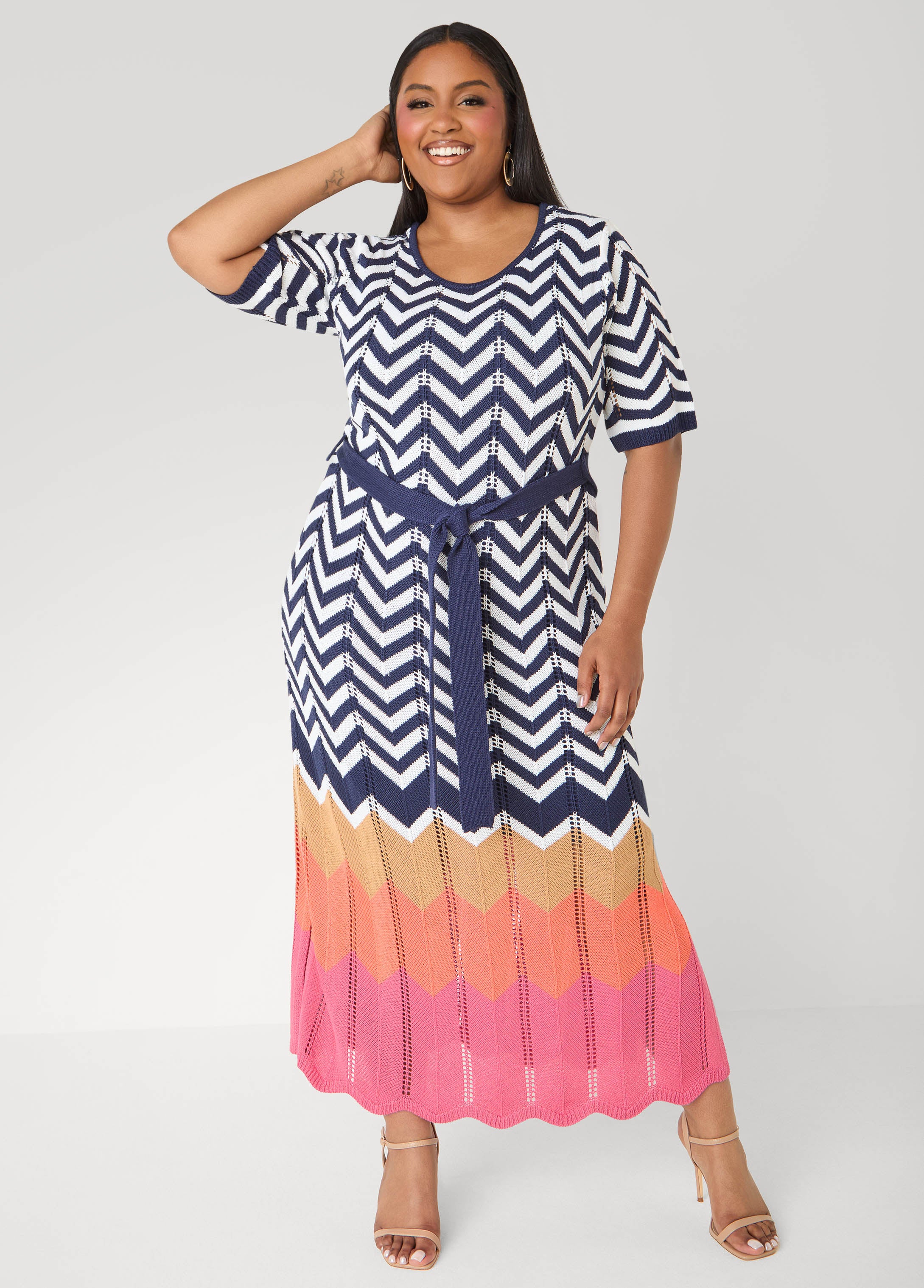 Zig Zag Pointelle Maxi Dress - Image 4