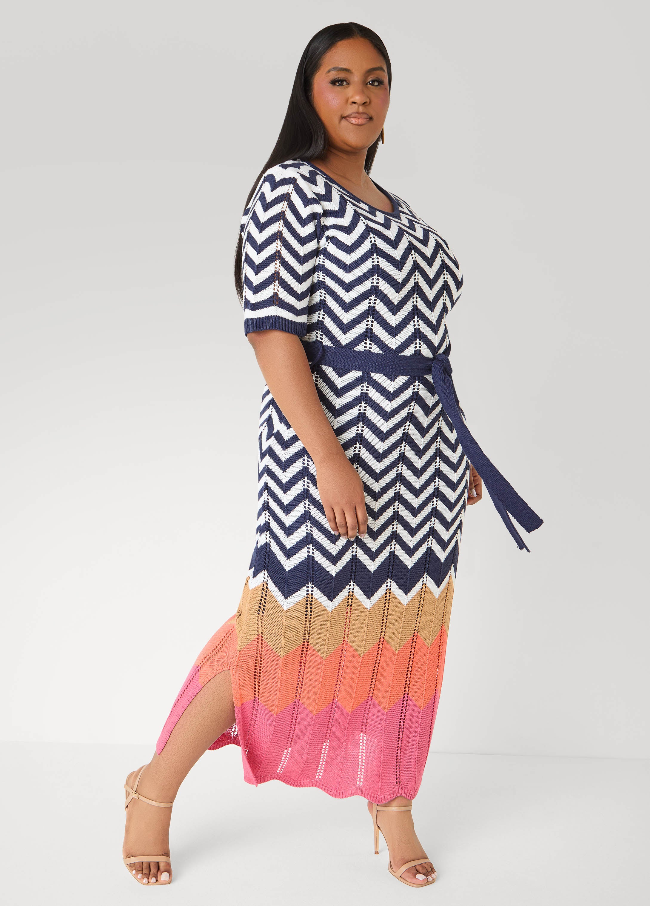 Zig Zag Pointelle Maxi Dress - Image 7