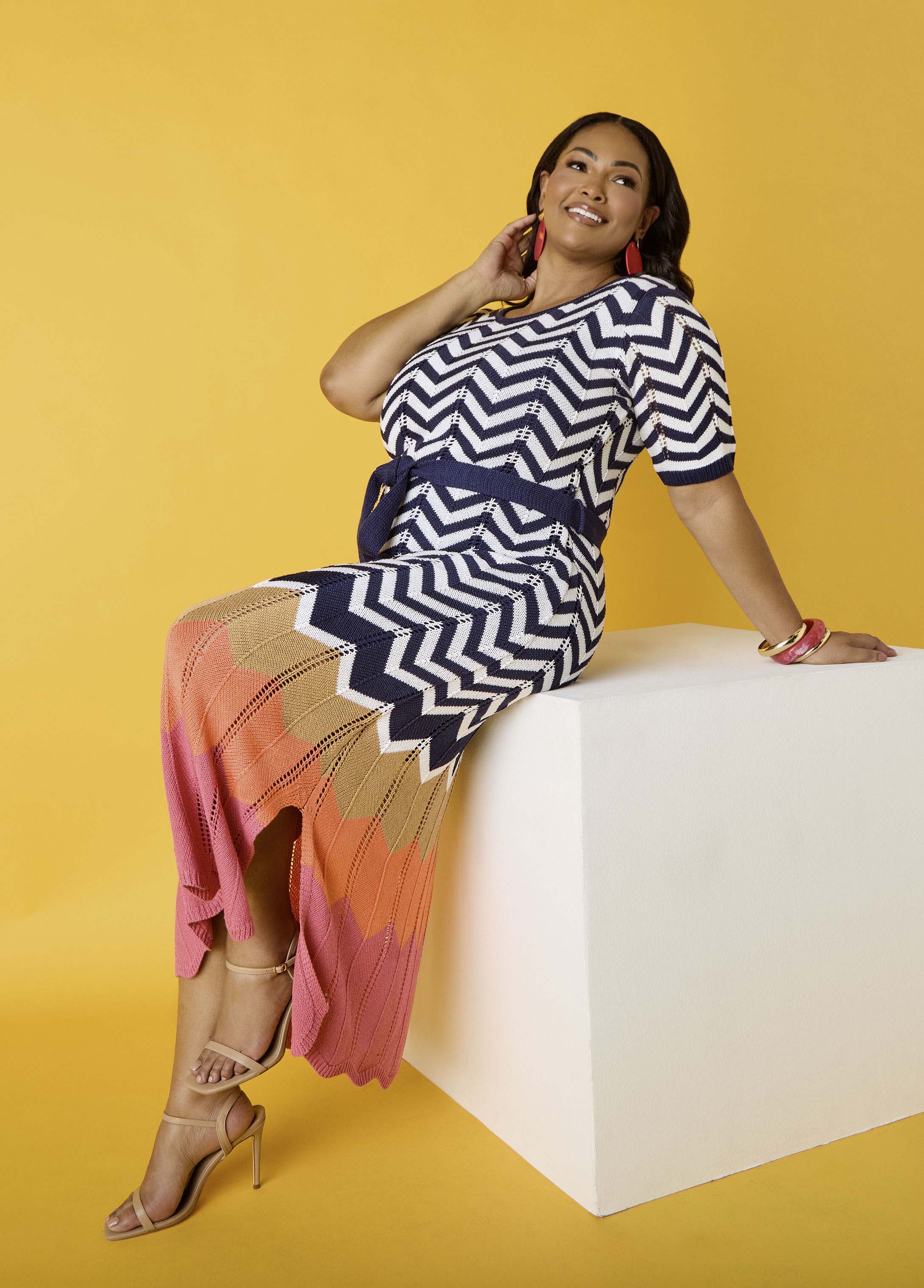 Zig Zag Pointelle Maxi Dress - Image 8