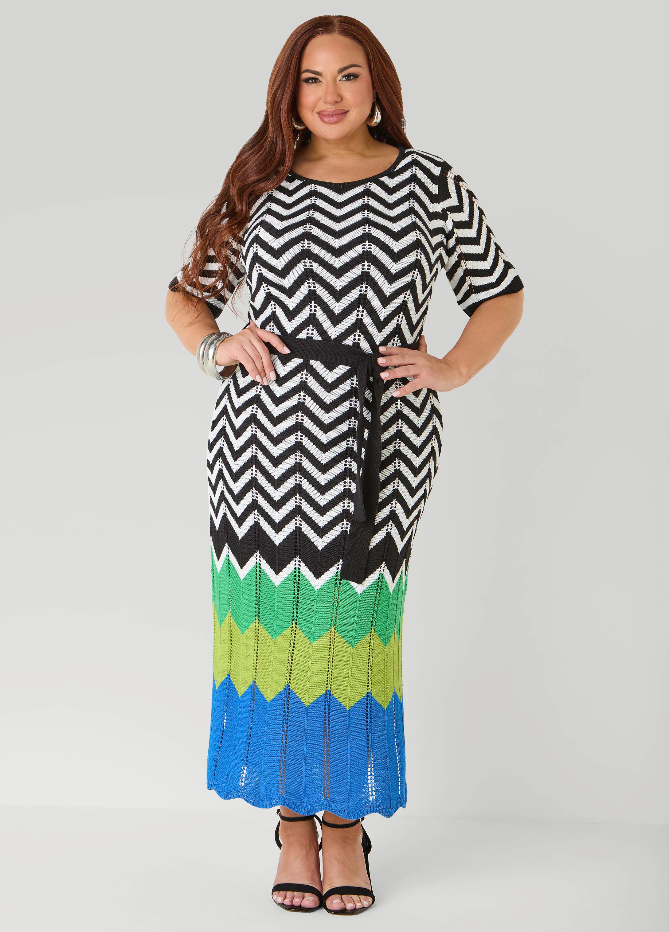 Zig Zag Pointelle Maxi Dress - Image 9