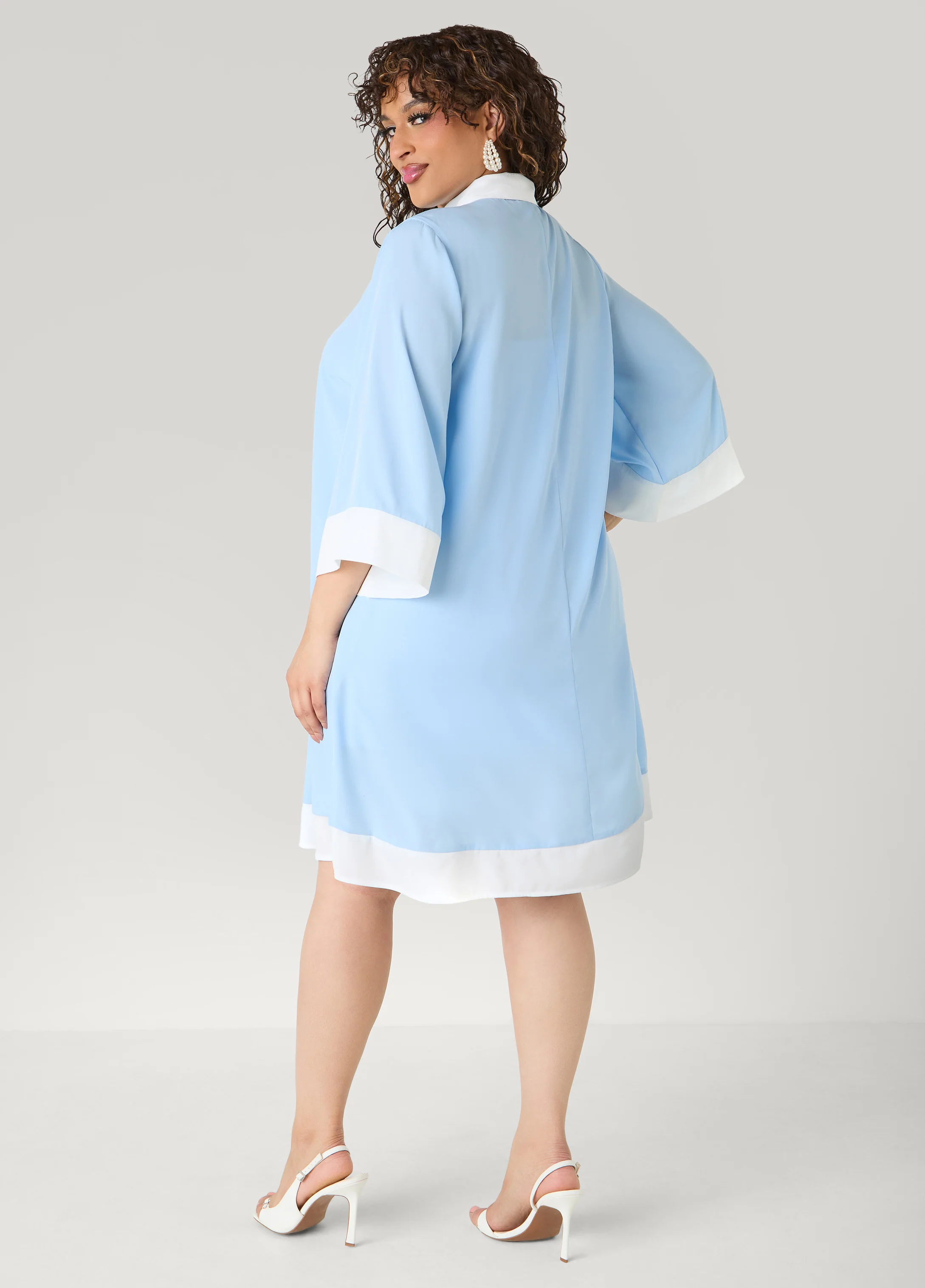 Two Tone Swing Shirtdress - Image 2