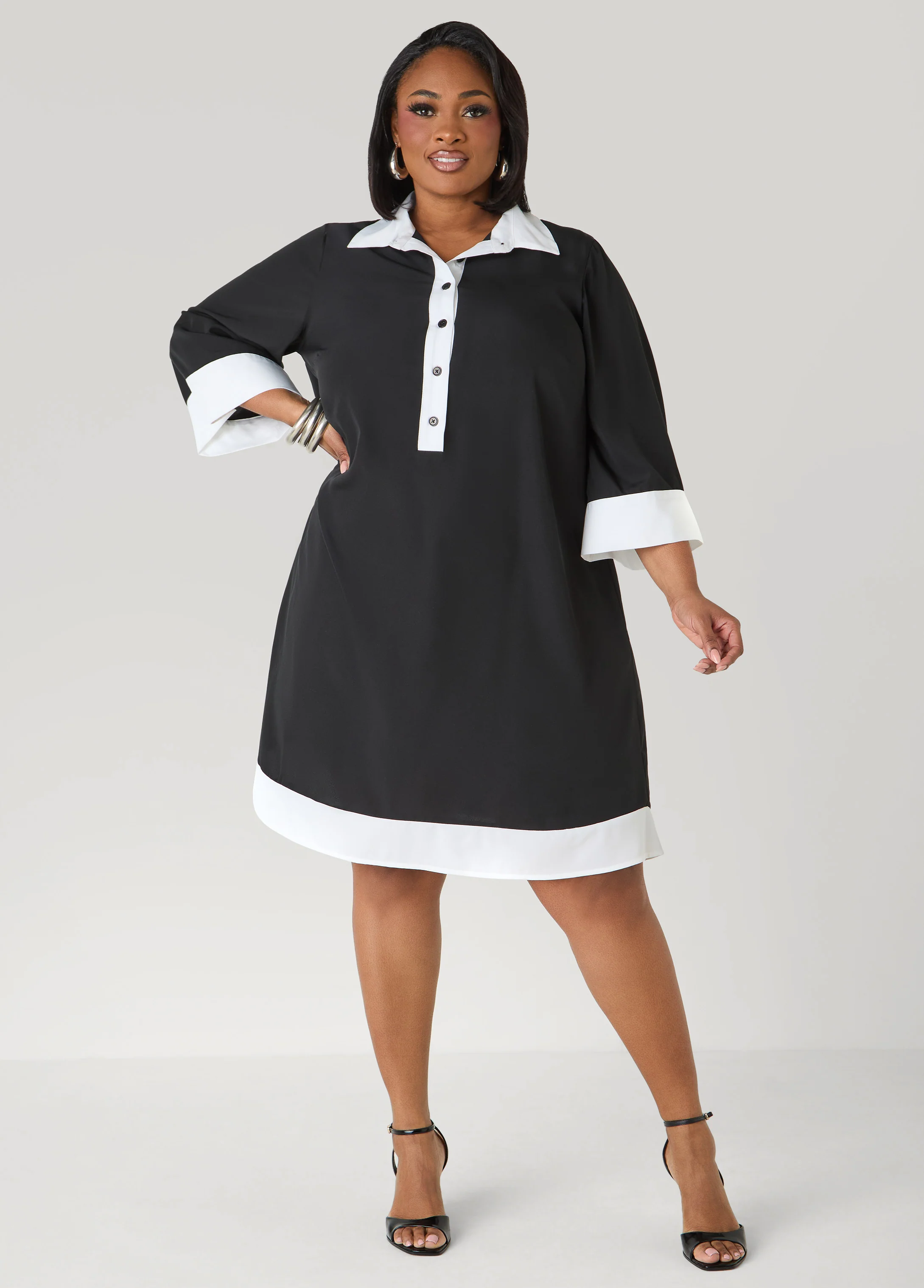 Two Tone Swing Shirtdress - Image 5