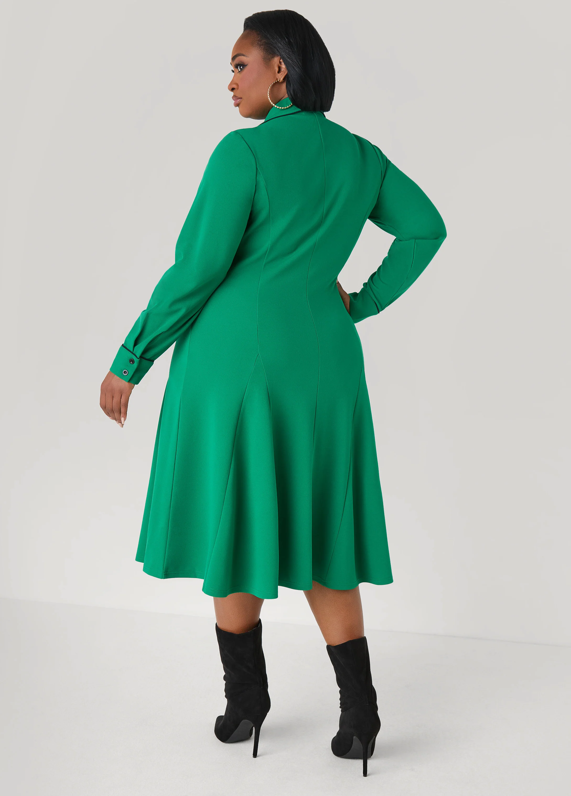 Piped A Line Dress - Image 2