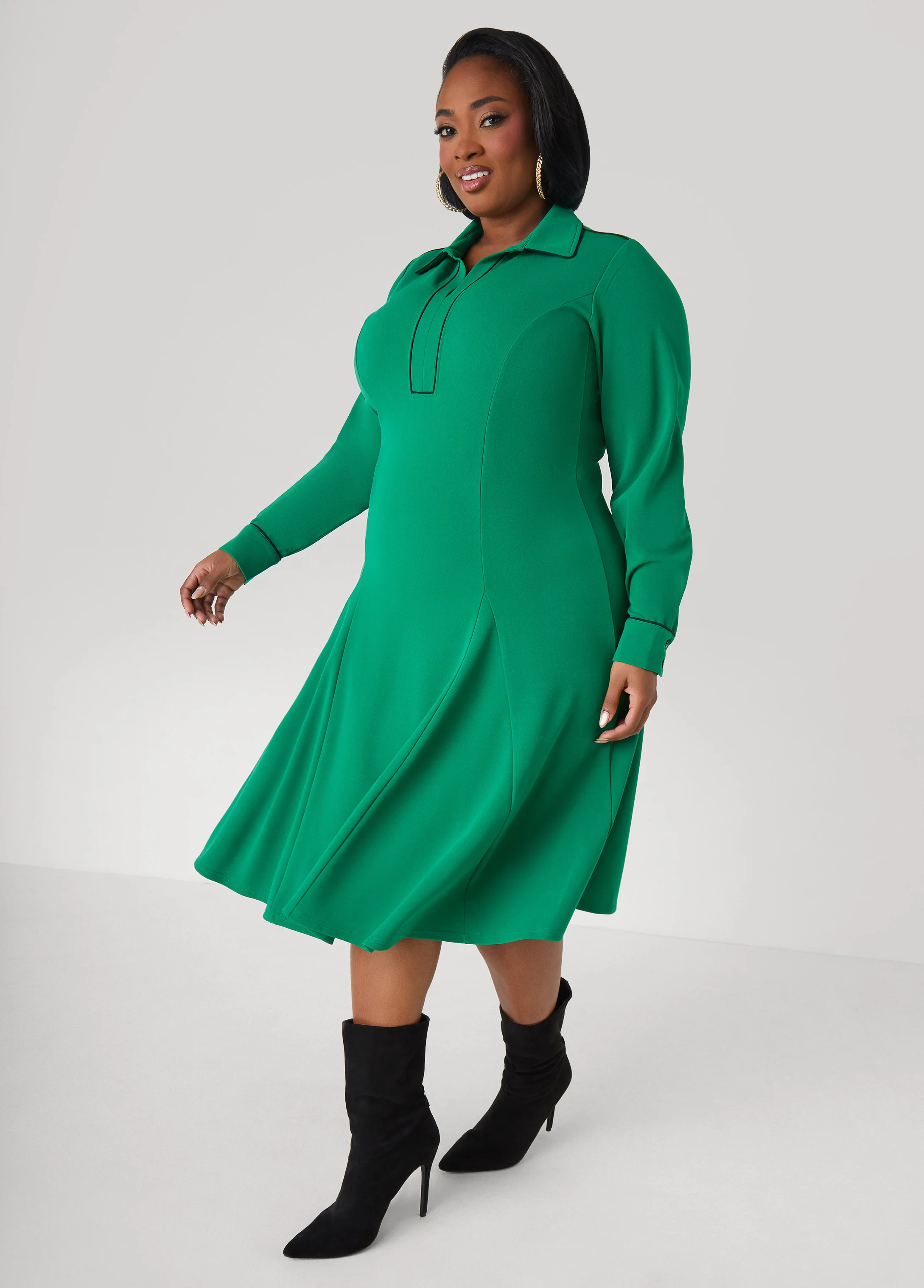 Piped A Line Dress - Image 3