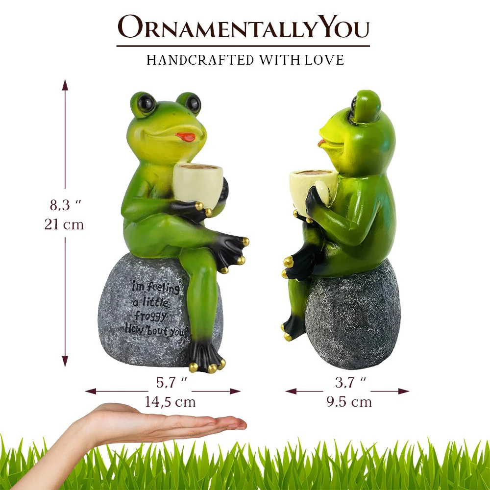 Coffee Frog Garden Statue - Image 3