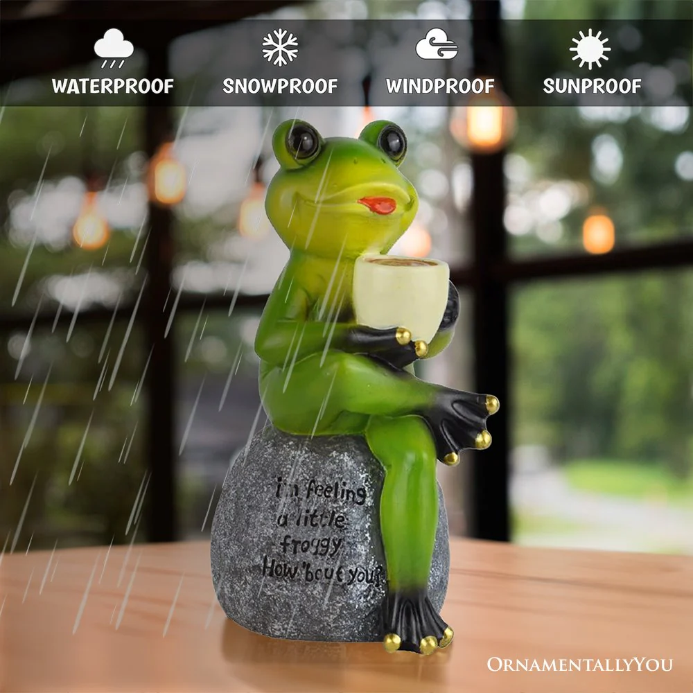 Coffee Frog Garden Statue - Image 4