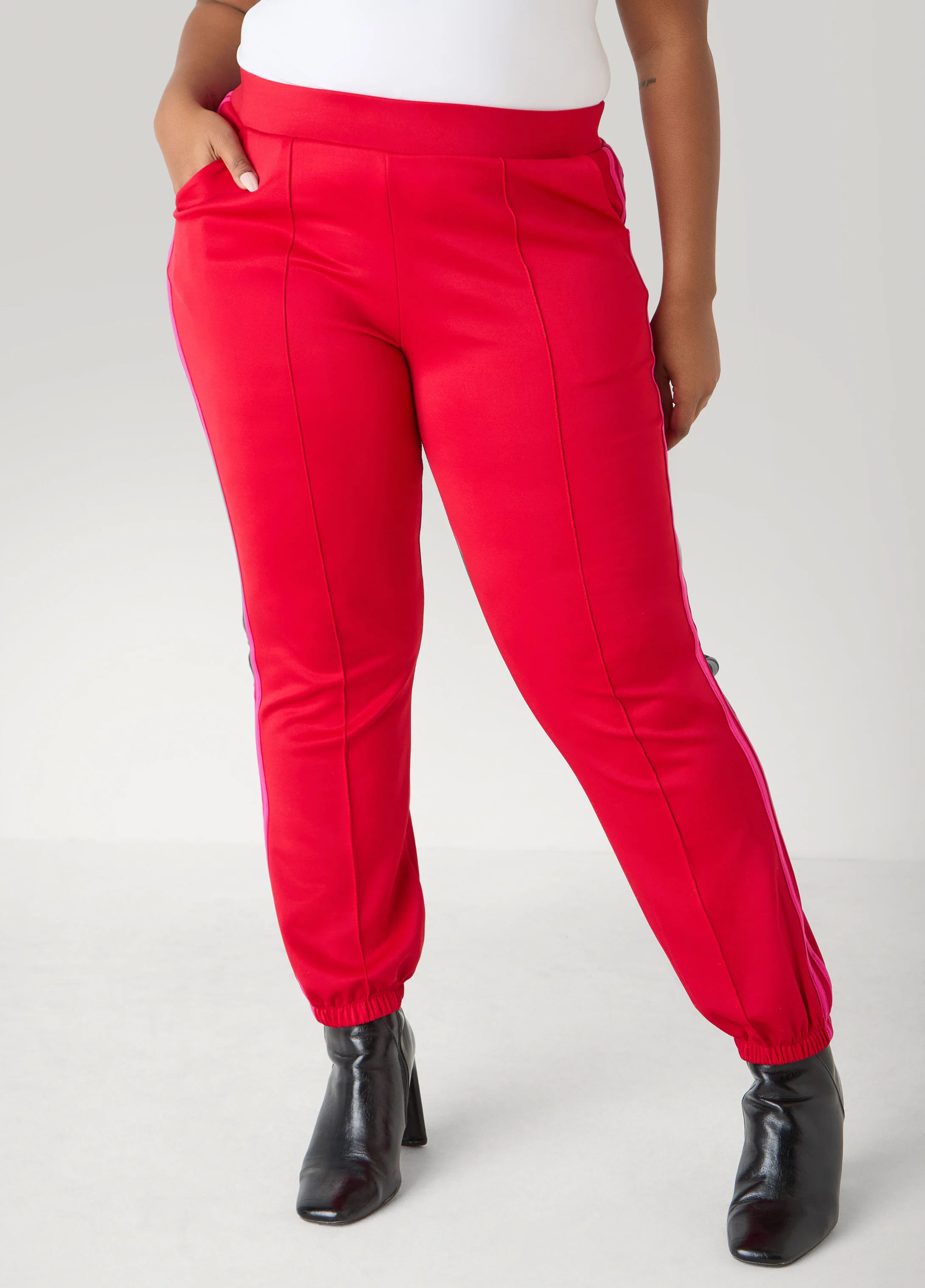Pintucked Striped Joggers - Image 4
