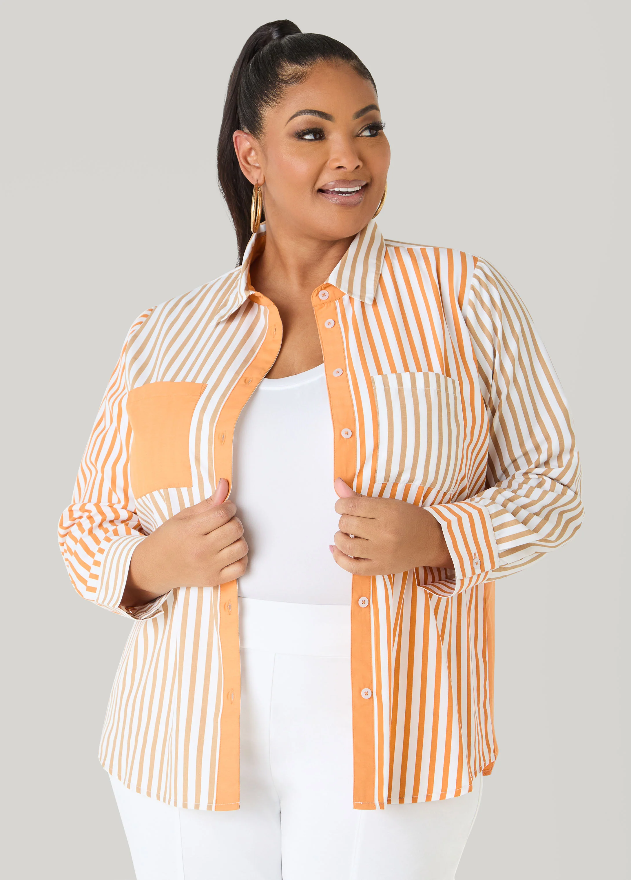 Colorblocked Striped Shirt - Image 5