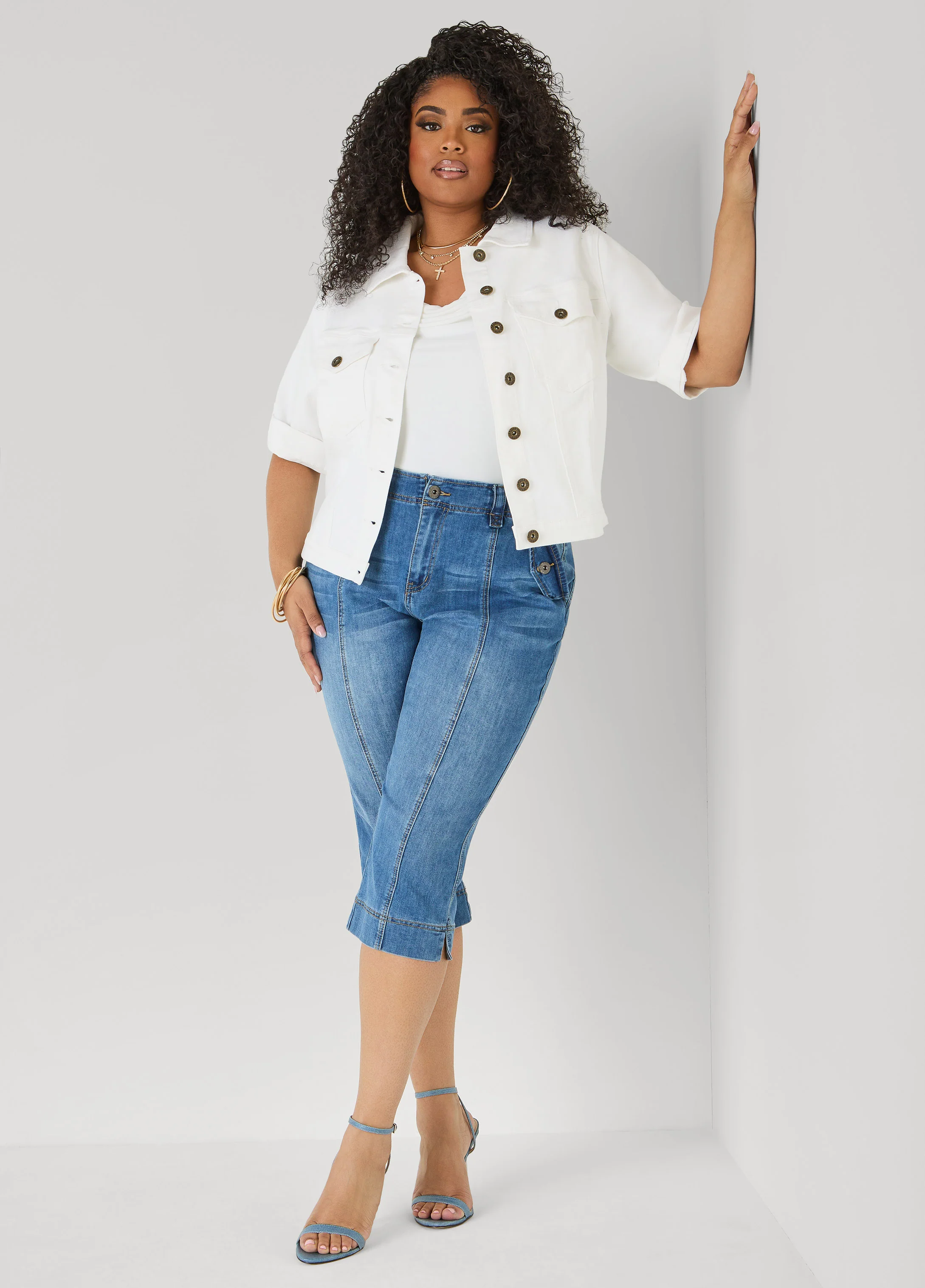Cuffed Denim Jacket - Image 3