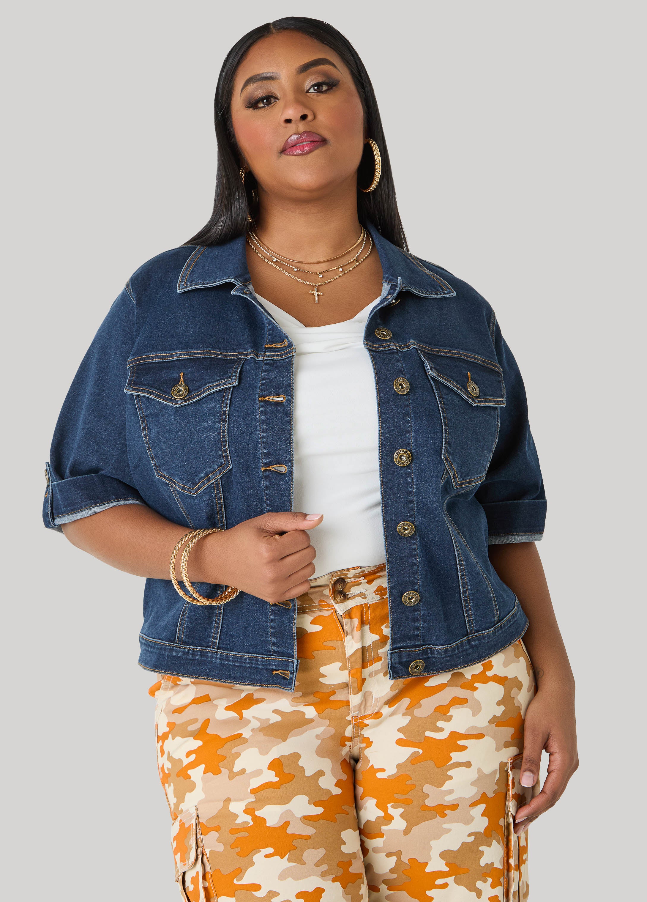 Cuffed Denim Jacket - Image 5
