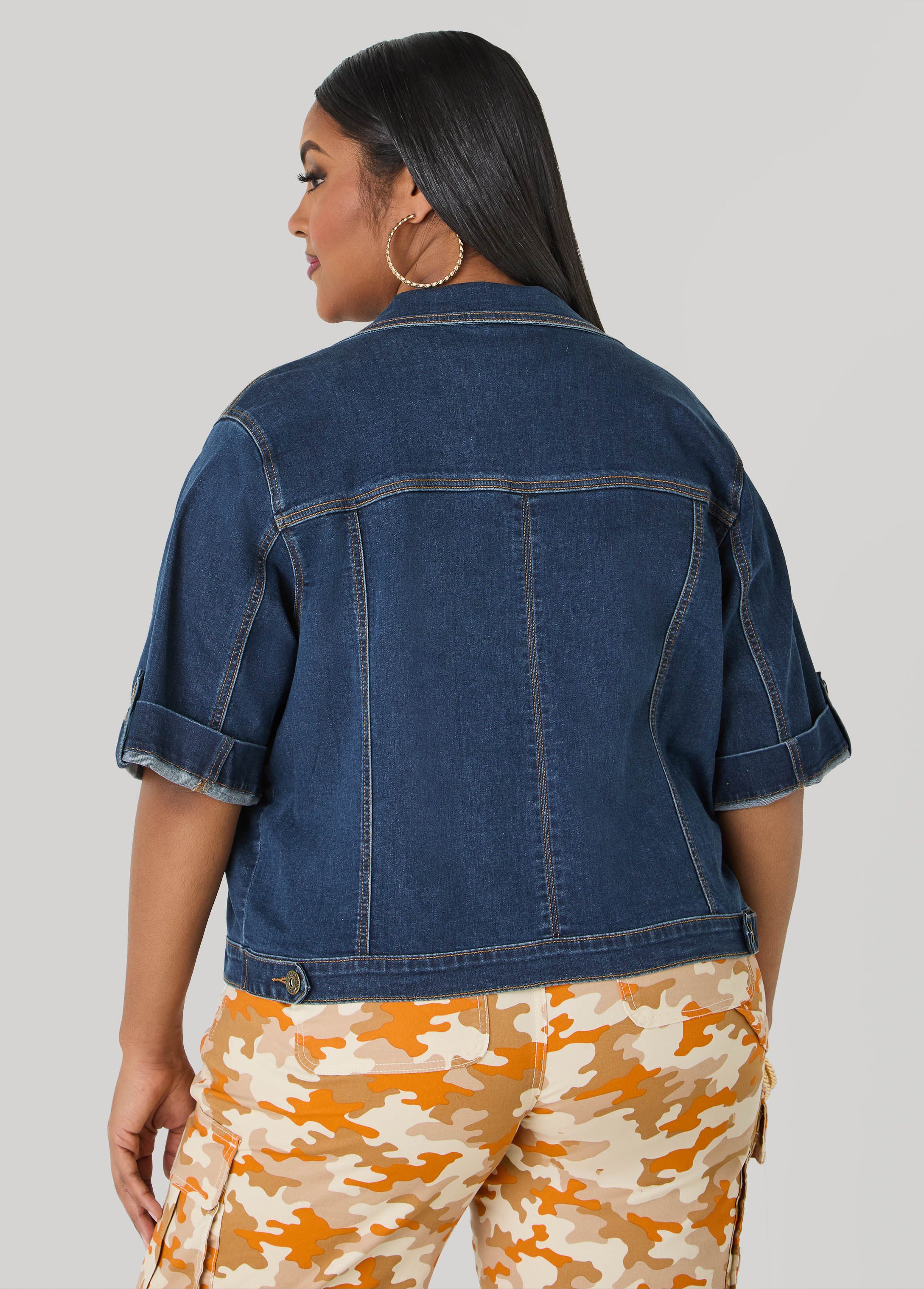 Cuffed Denim Jacket - Image 6