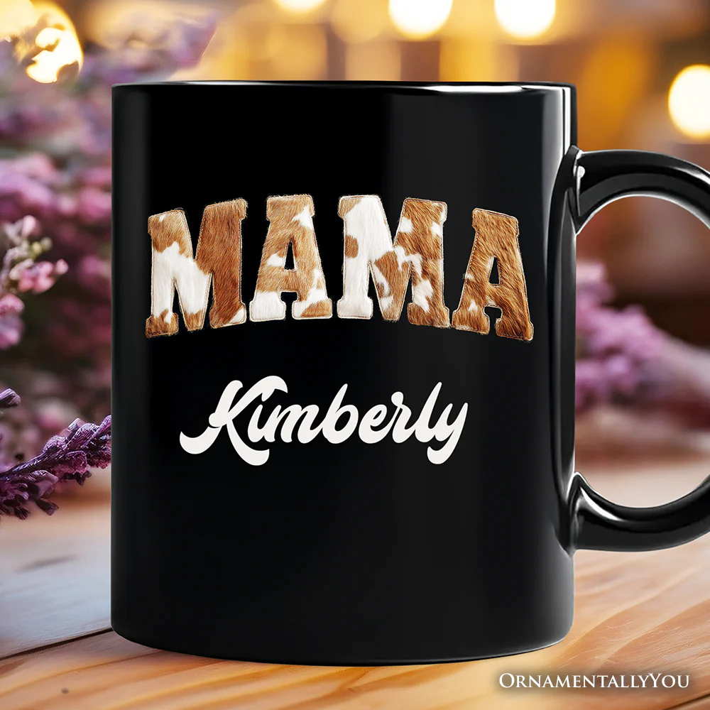 Cow Print Mama Ceramic Mug - Image 3