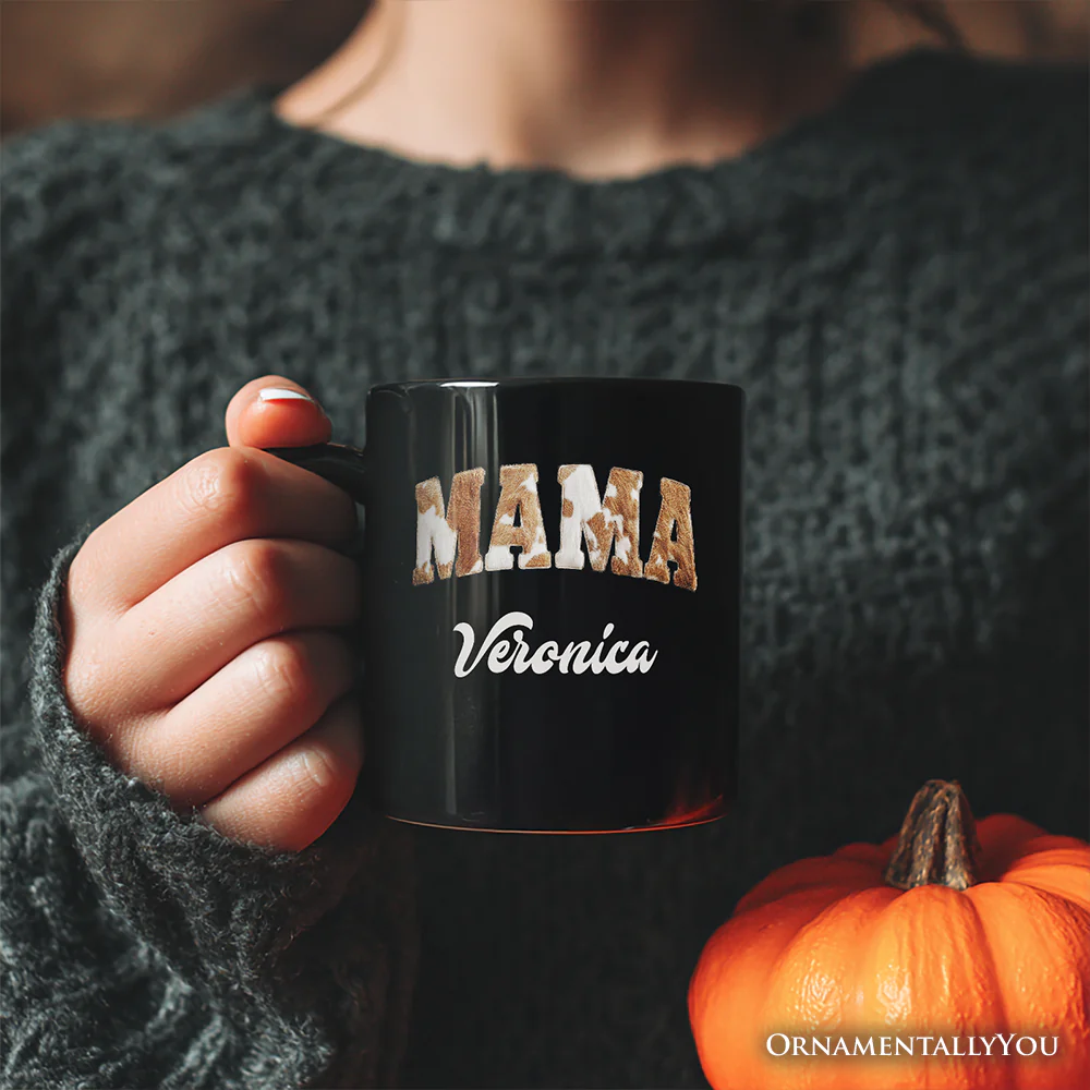 Cow Print Mama Ceramic Mug - Image 5
