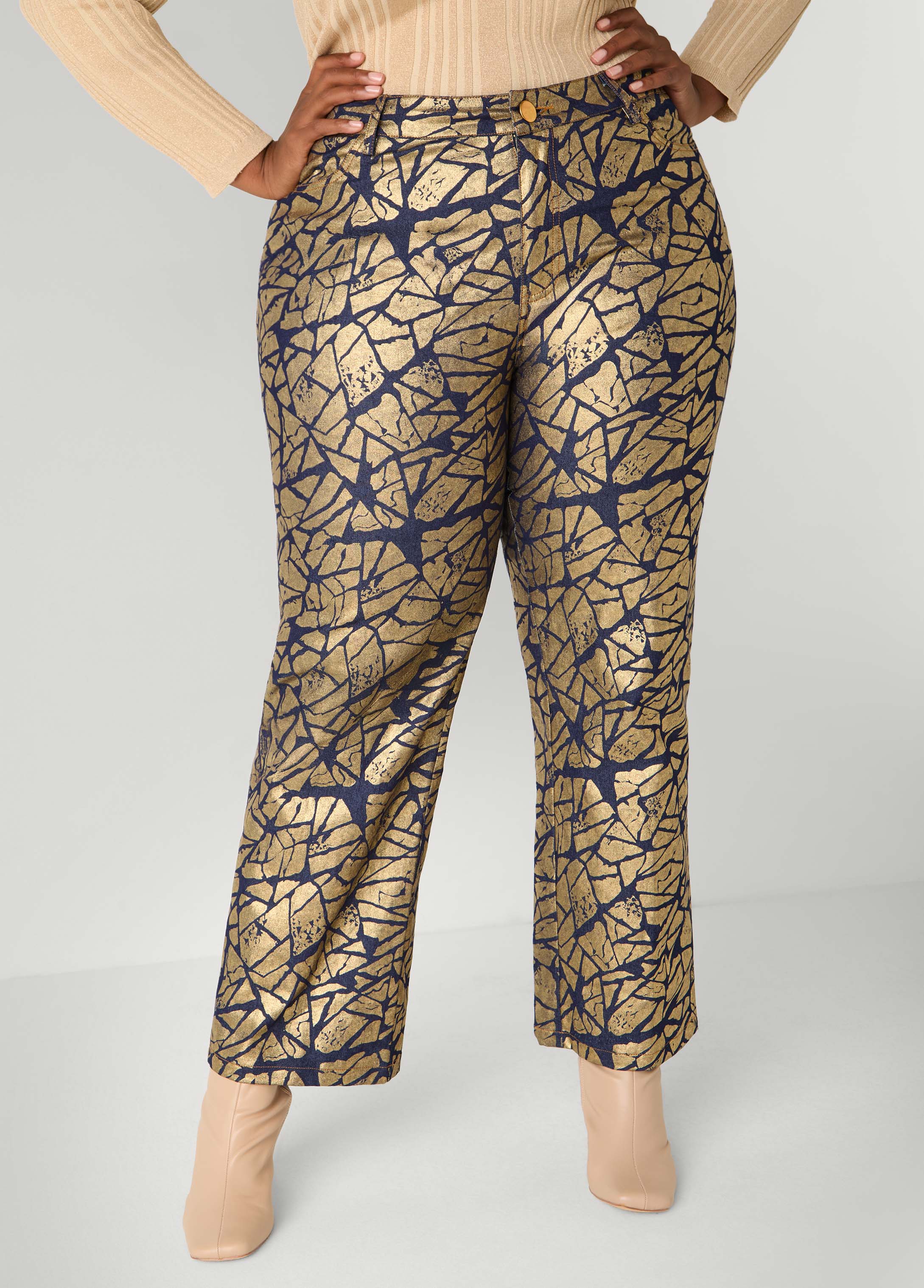 Shatter Print Straight Leg Jeans - Image 3
