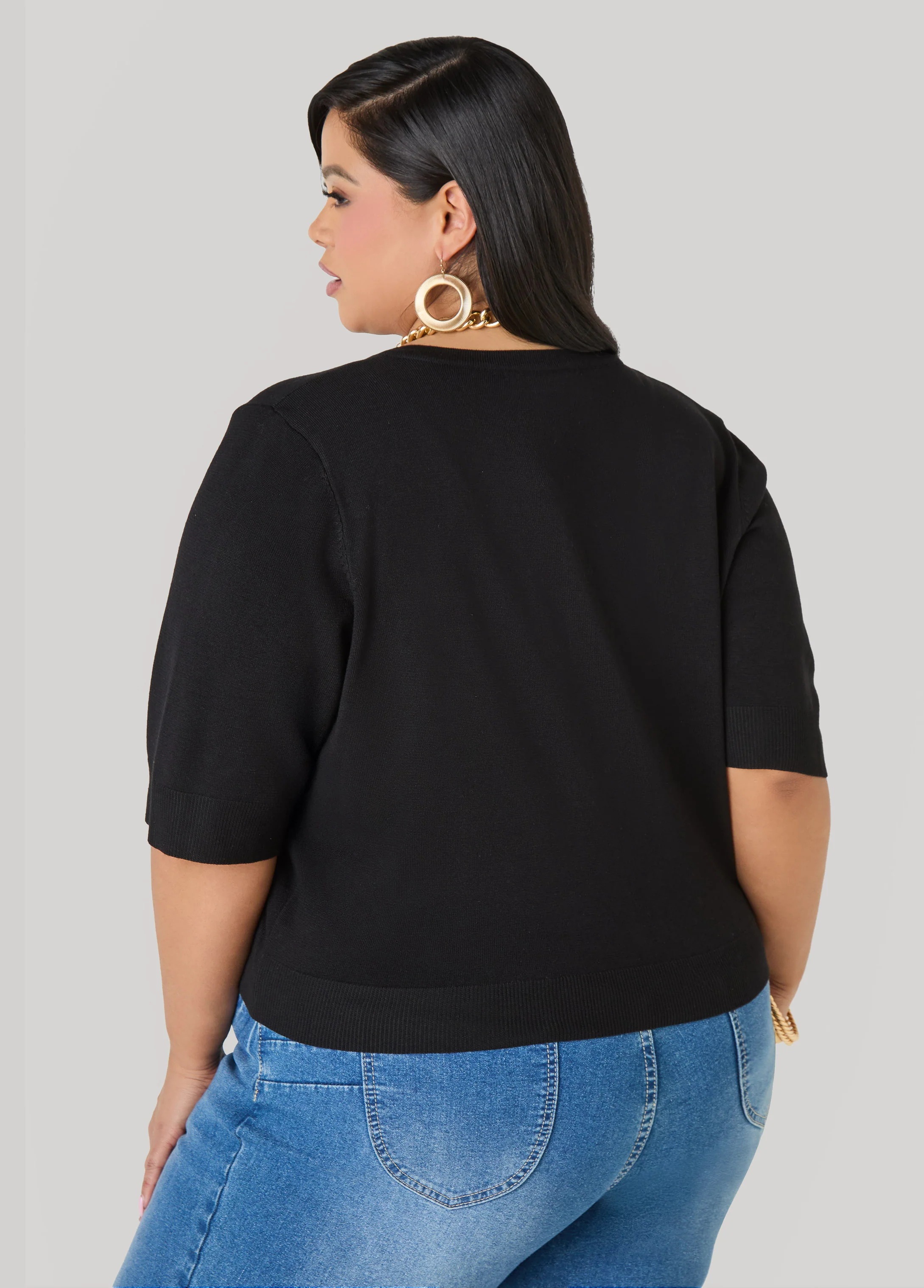 Cropped Knit Cardigan - Image 10
