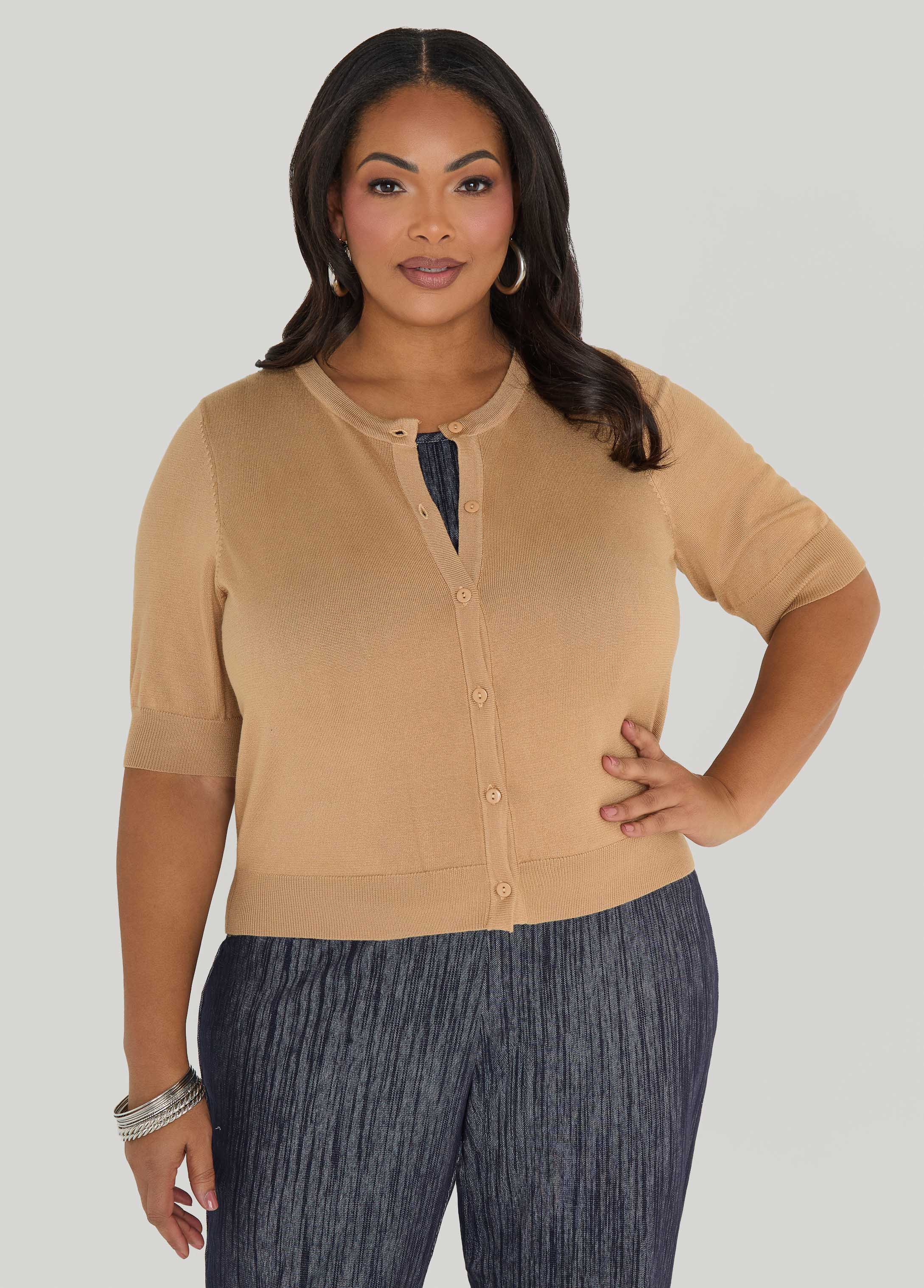 Cropped Knit Cardigan - Image 13