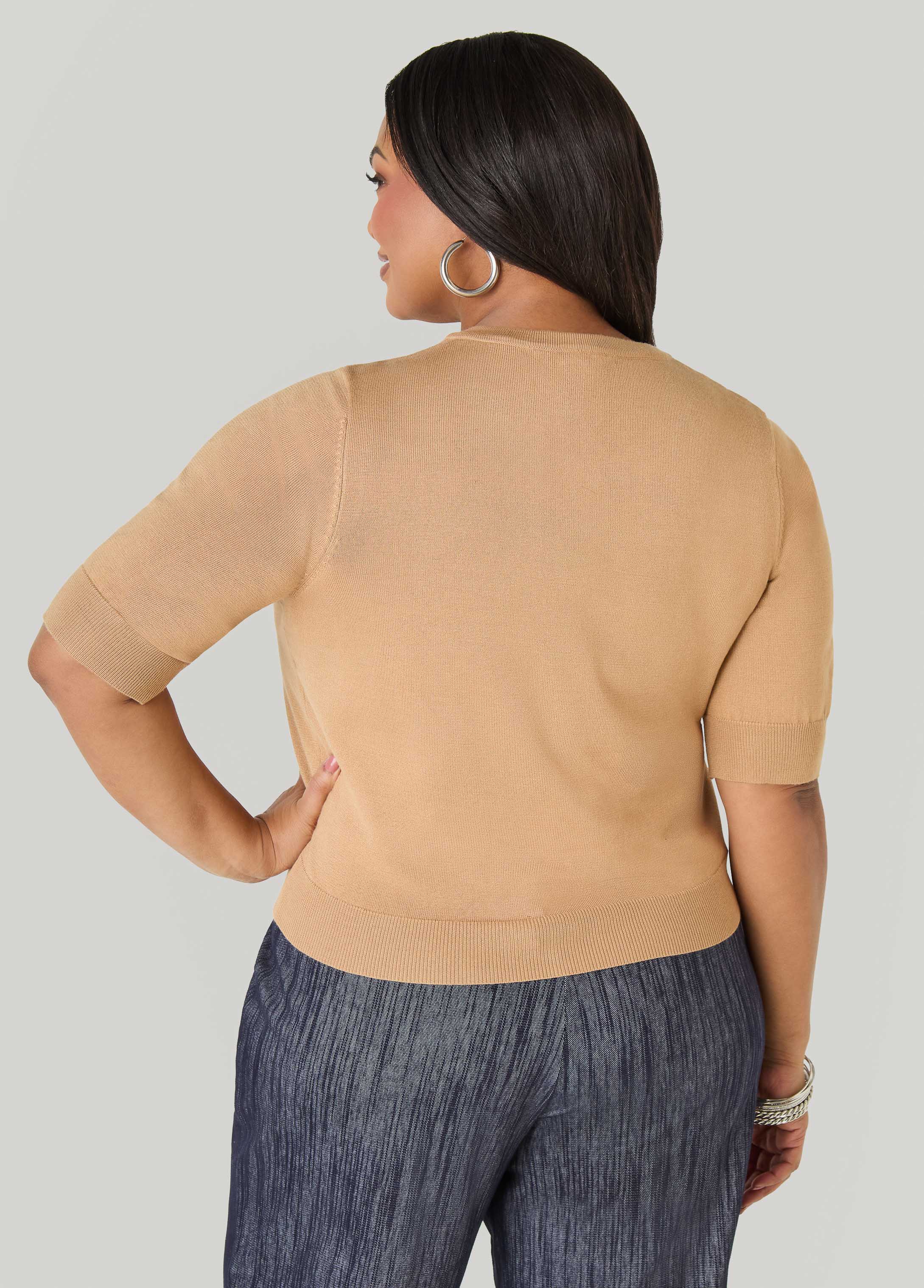 Cropped Knit Cardigan - Image 14