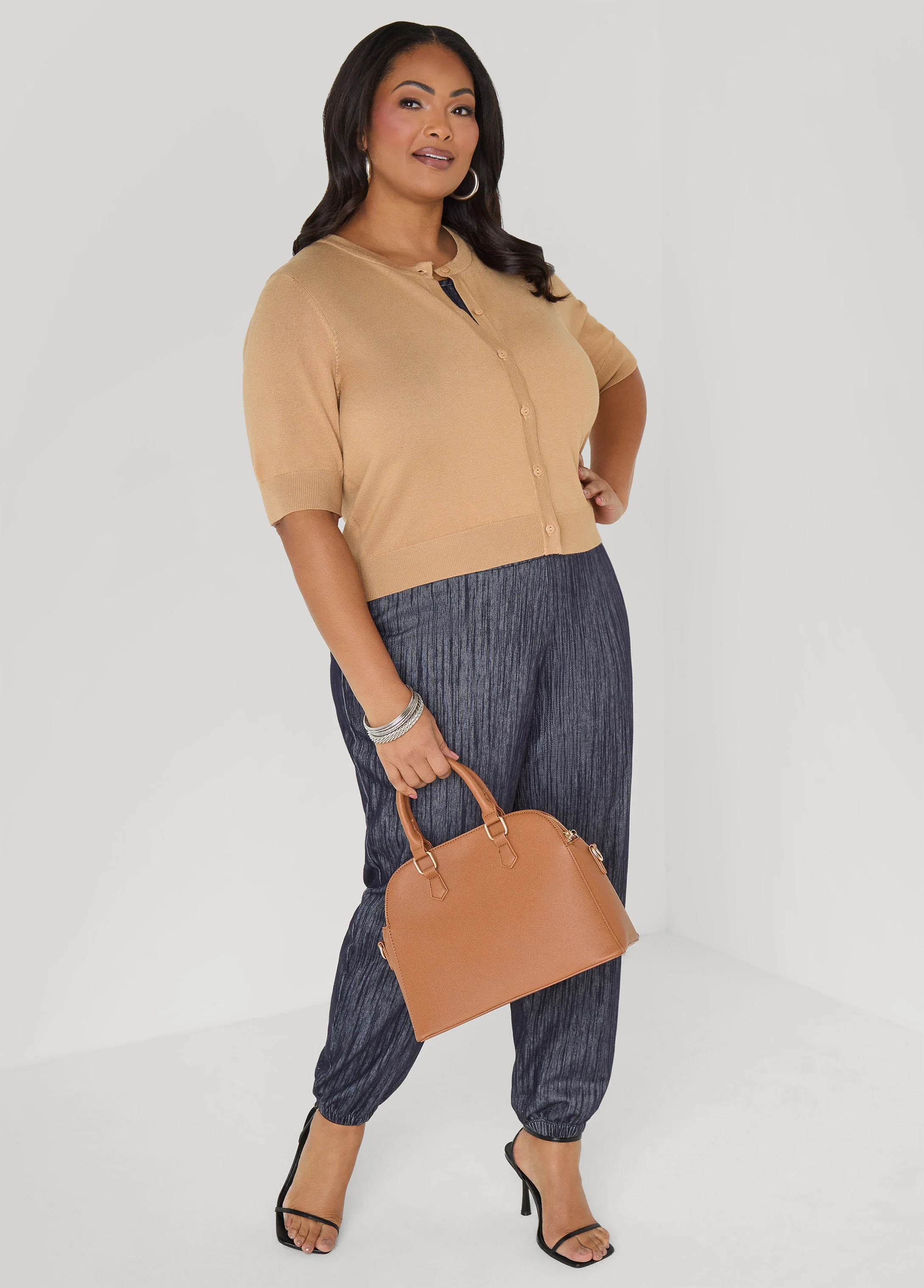 Cropped Knit Cardigan - Image 15