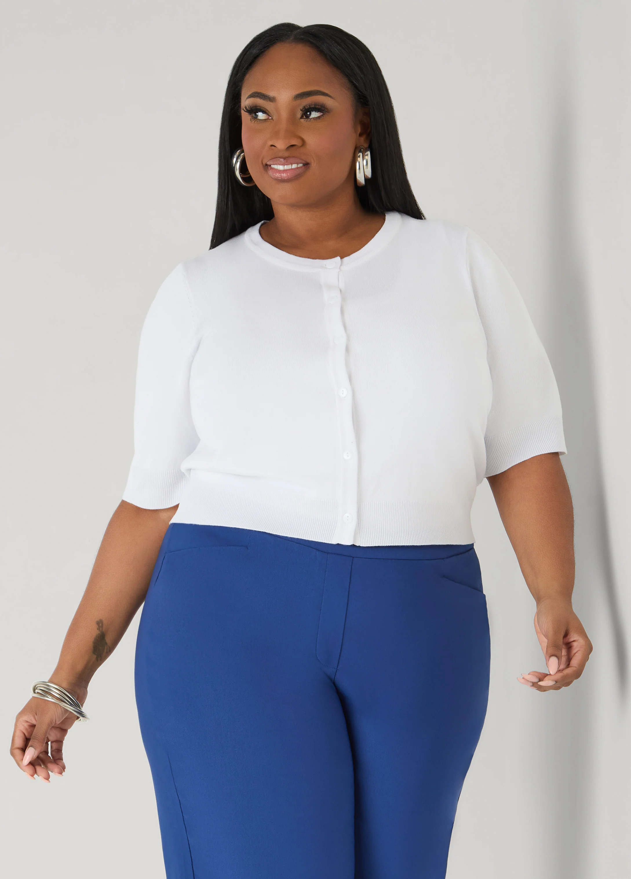 Cropped Knit Cardigan - Image 4