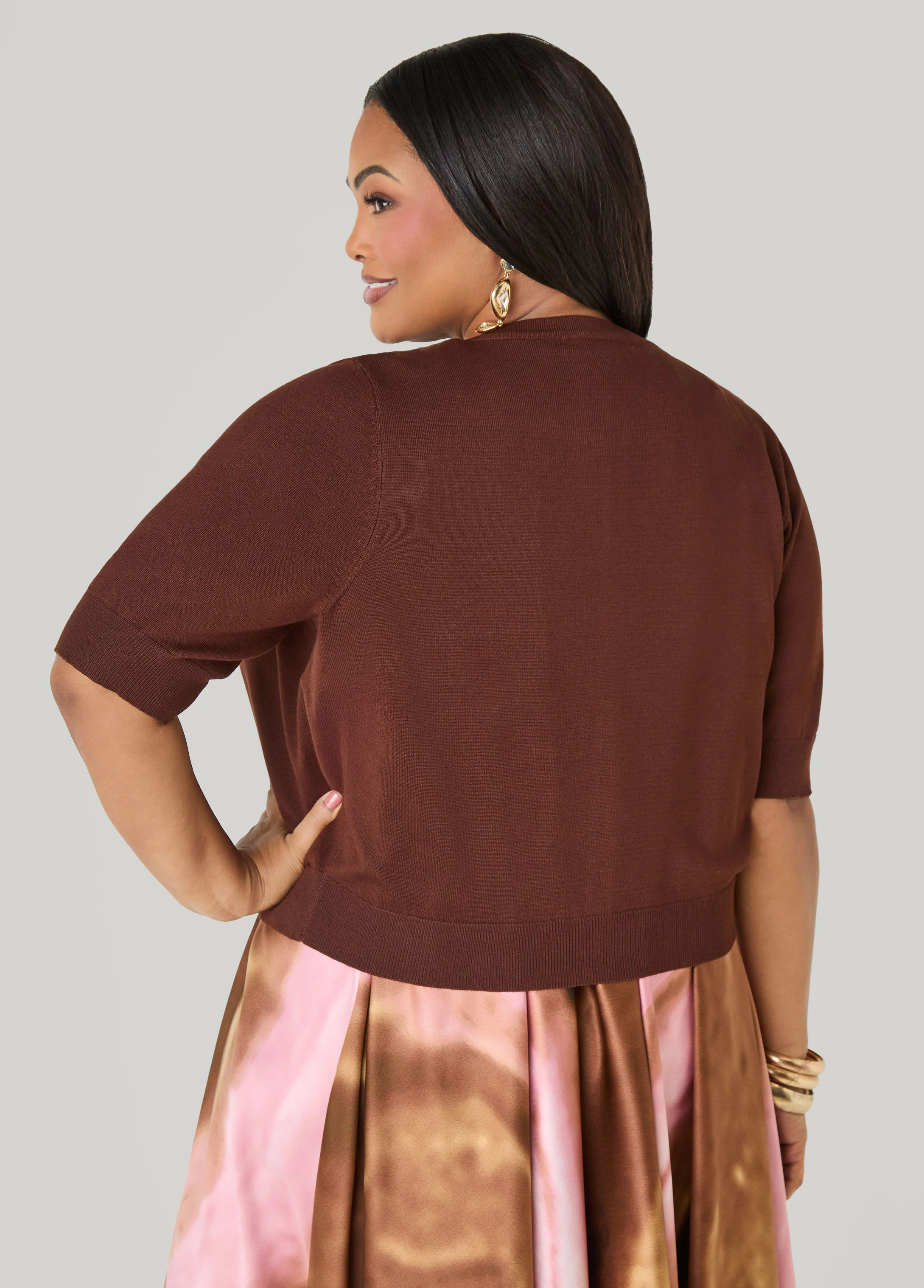 Cropped Knit Cardigan - Image 6