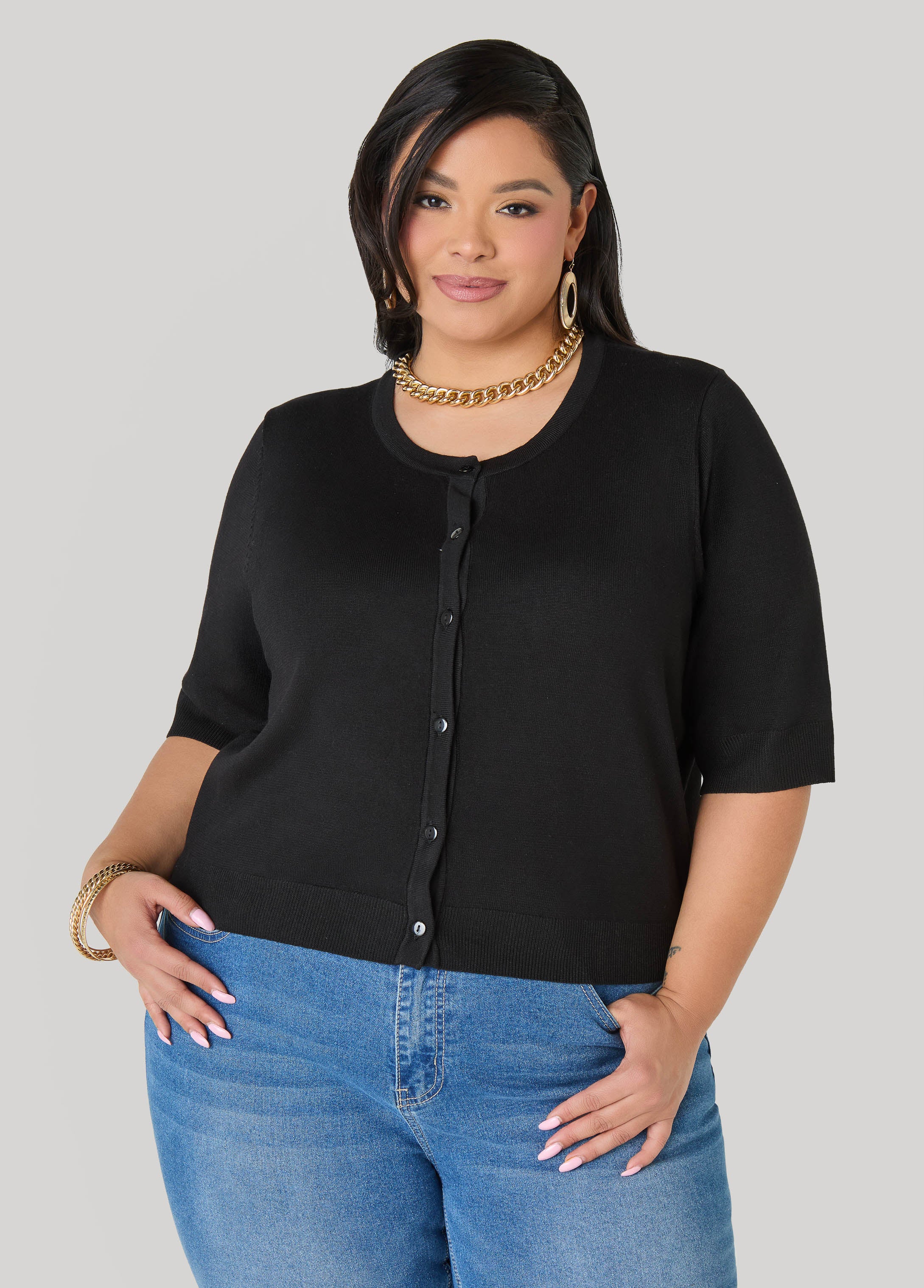 Cropped Knit Cardigan - Image 9