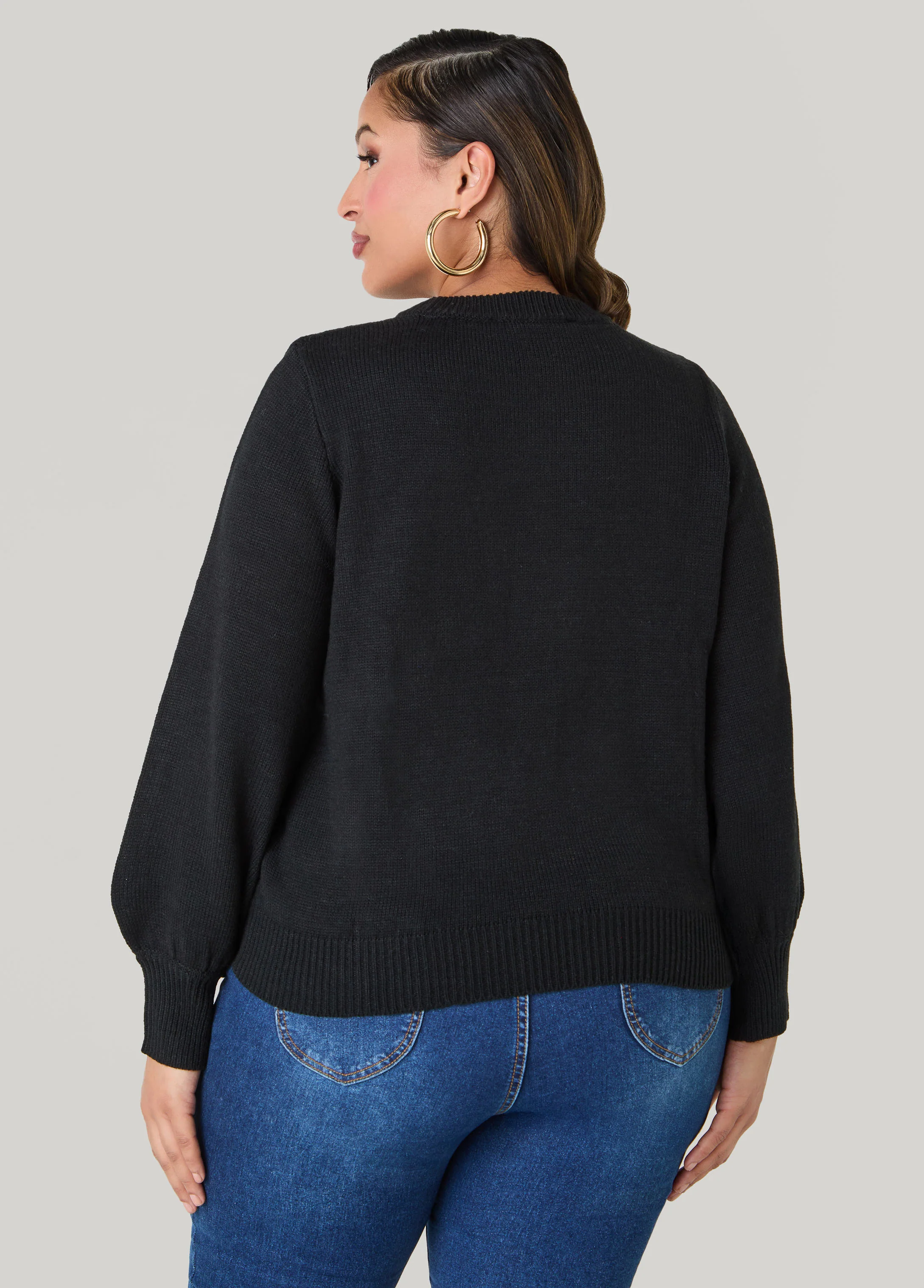Faux Pearl Bow Sweater - Image 4