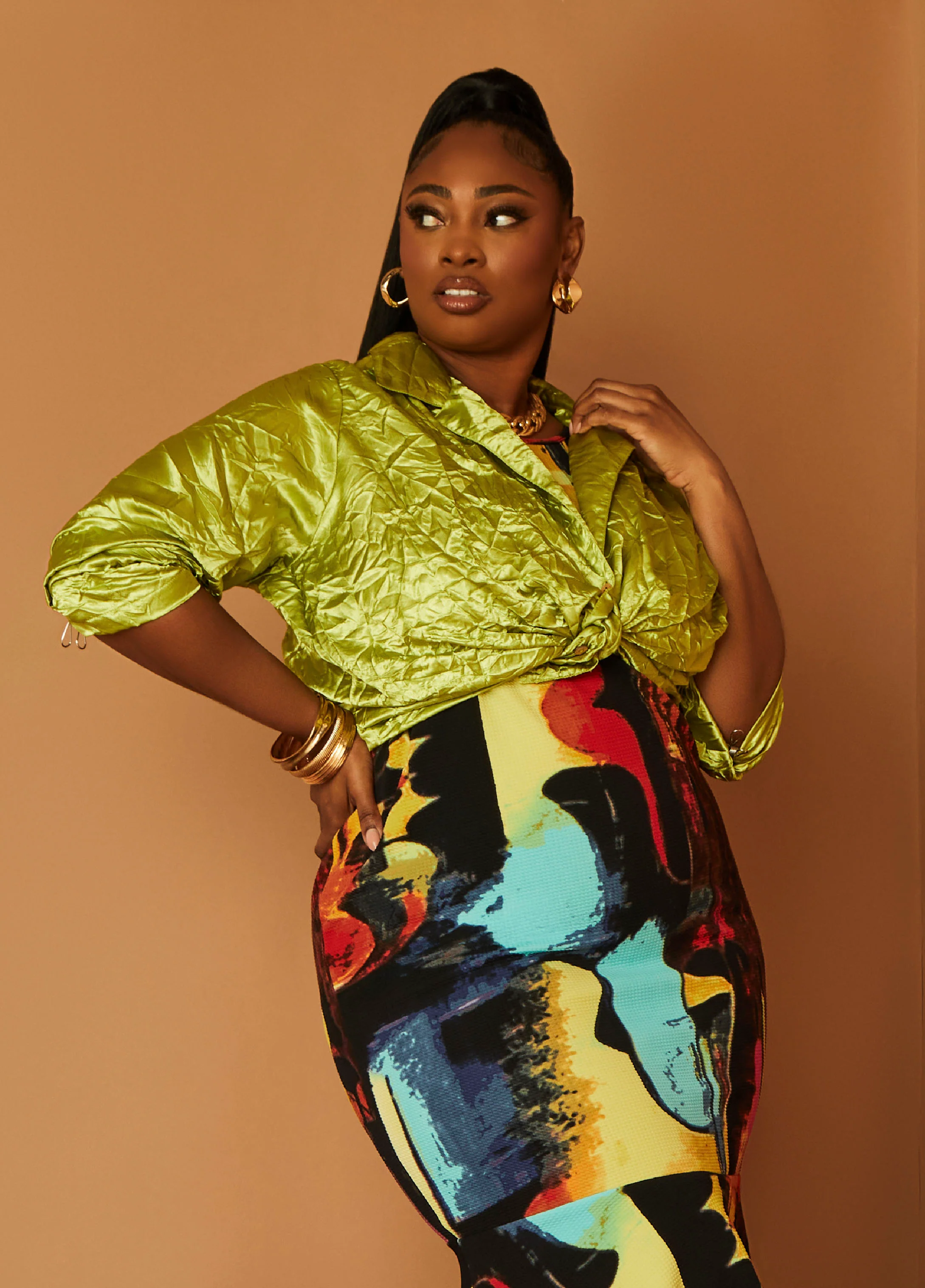 Crinkled Satin Shirt - Image 5