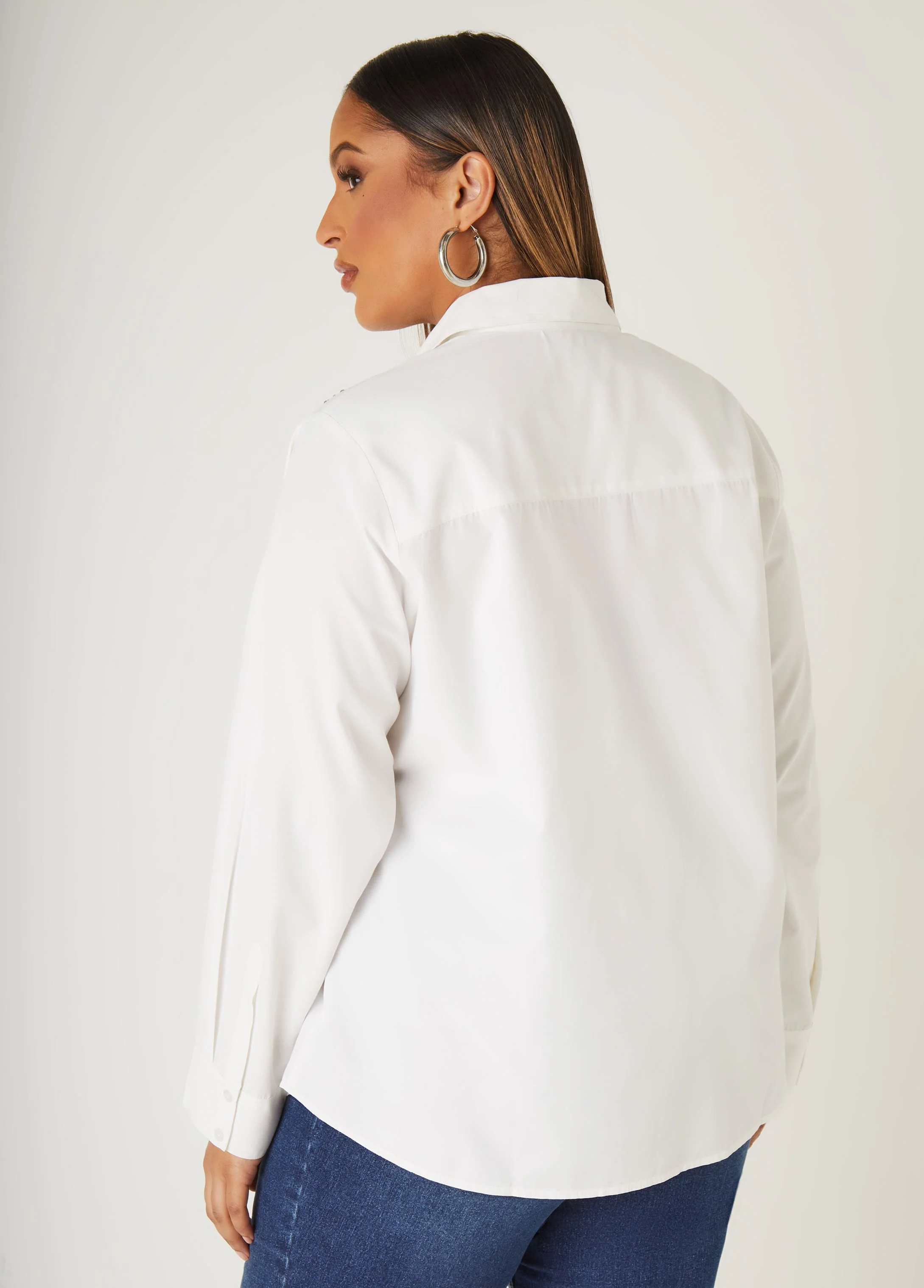 Crystal Embellished Poplin Shirt - Image 2